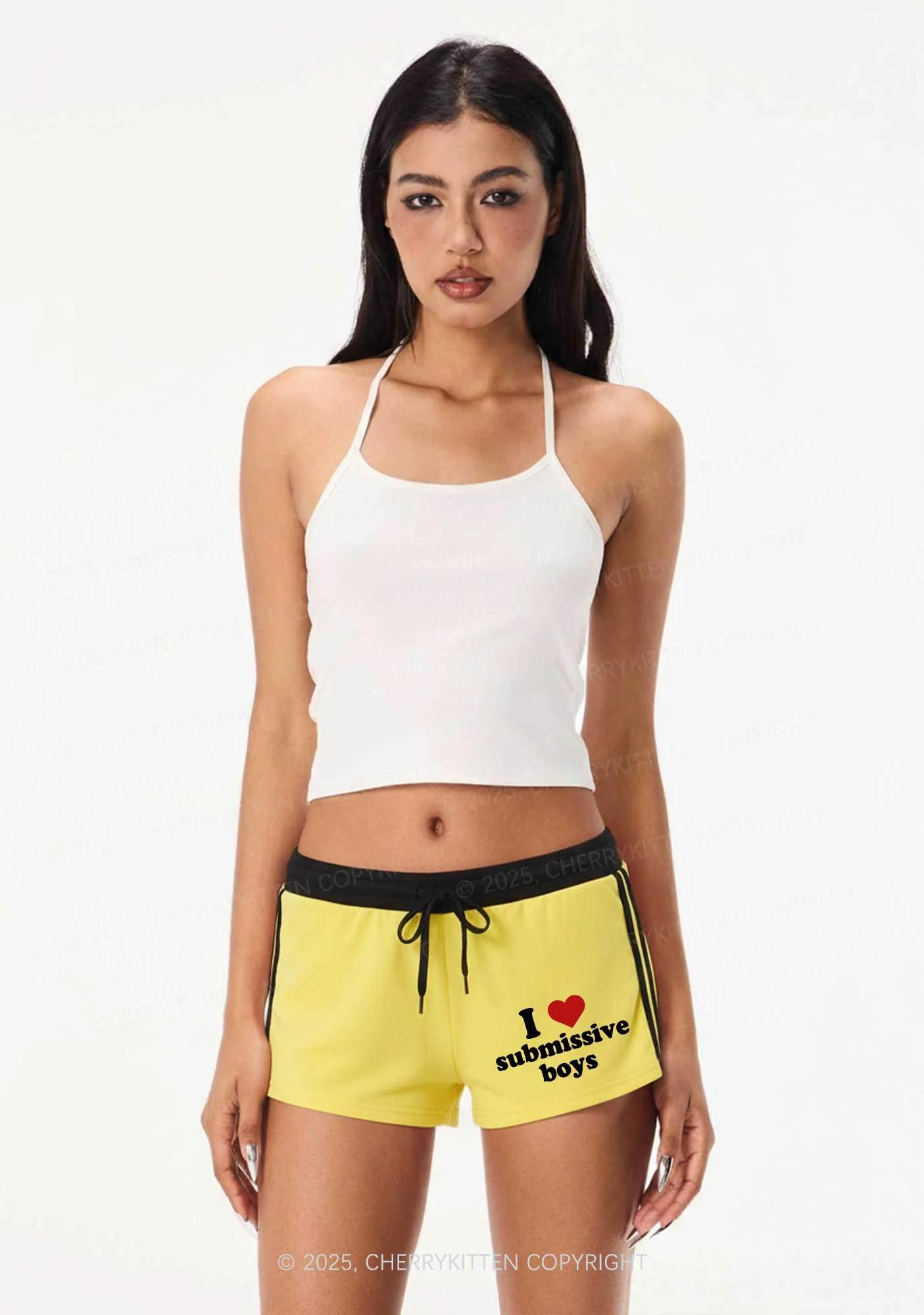 I Love S Boys Y2K Drawstring Mini Shorts Cherrykitten - Image 2