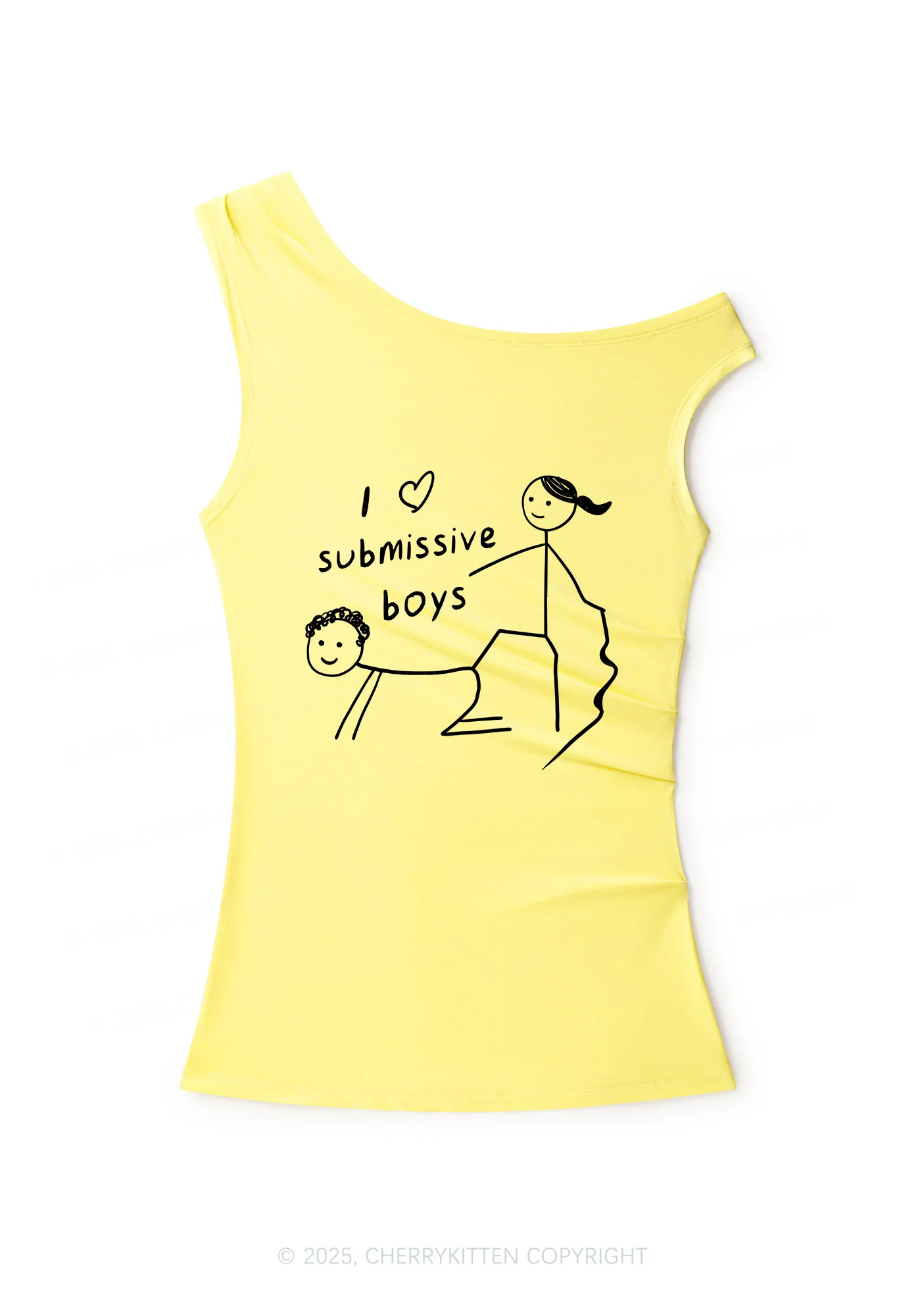 I Love S Boys Y2K Off Shoulder Tank Top Cherrykitten - Image 2