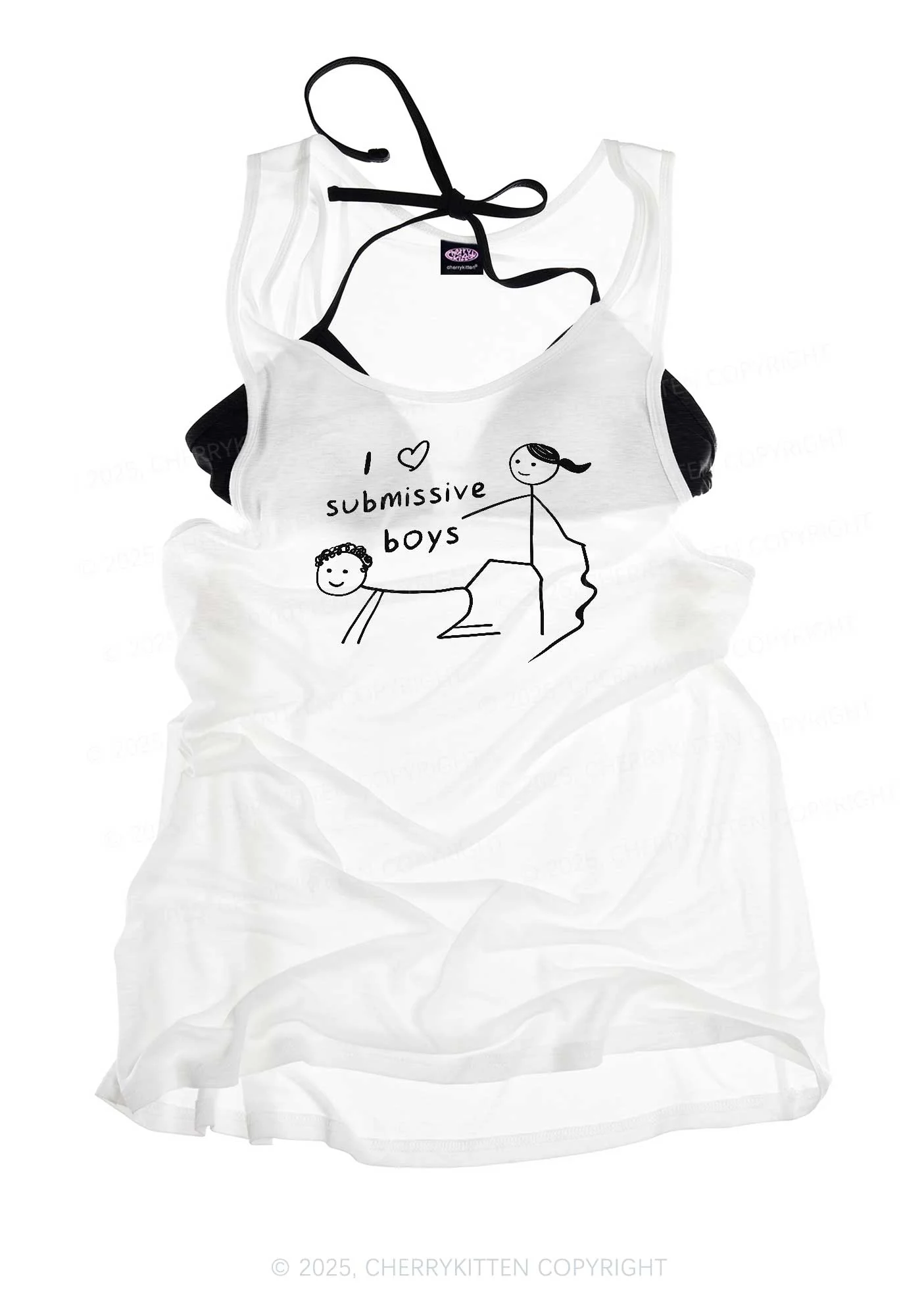 I Love S Boys Y2K Sheer Boyfriend Tank Cherrykitten - Image 3