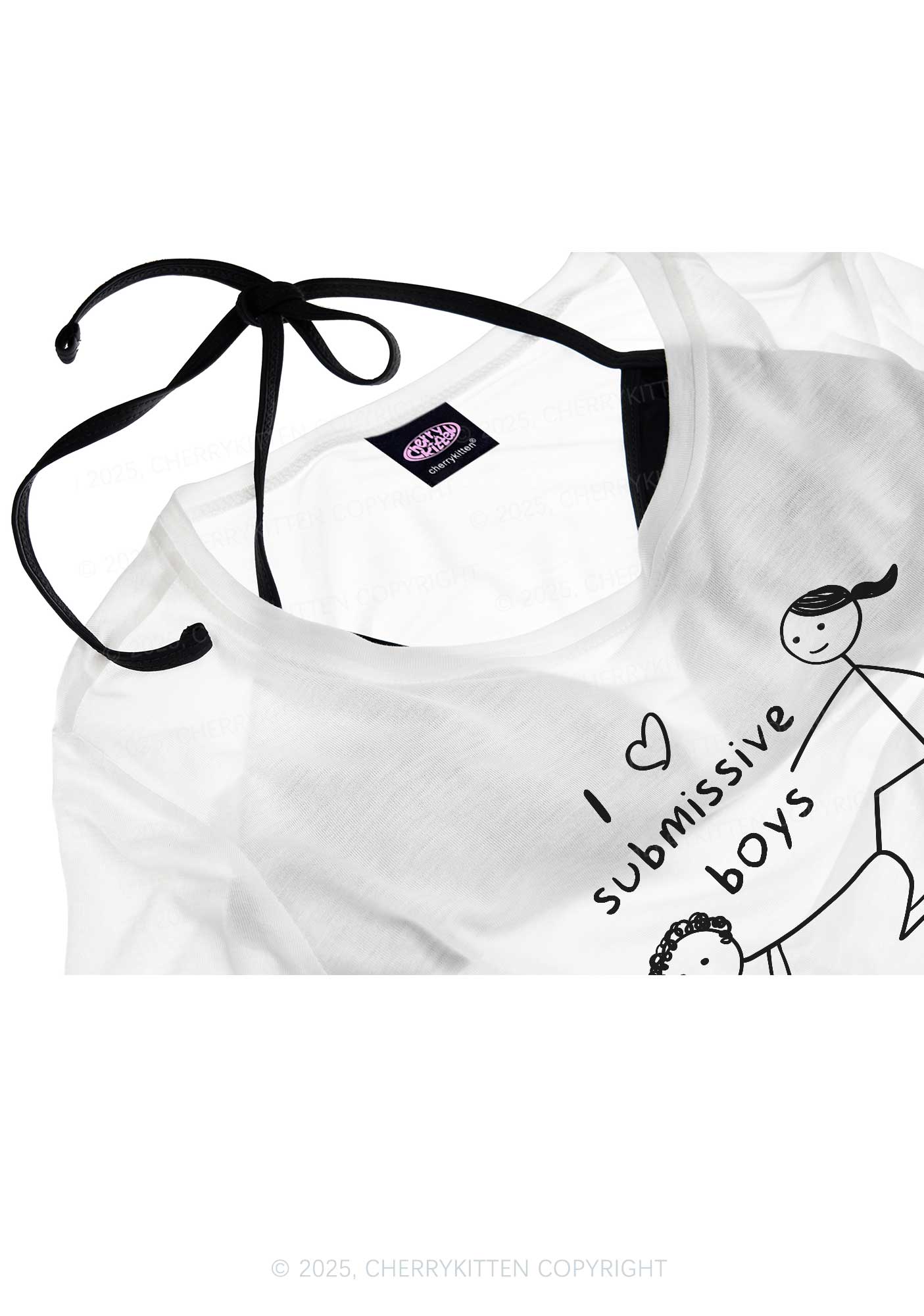 I Love S Boys Y2K Sheer Crop Tee Cherrykitten - Image 4