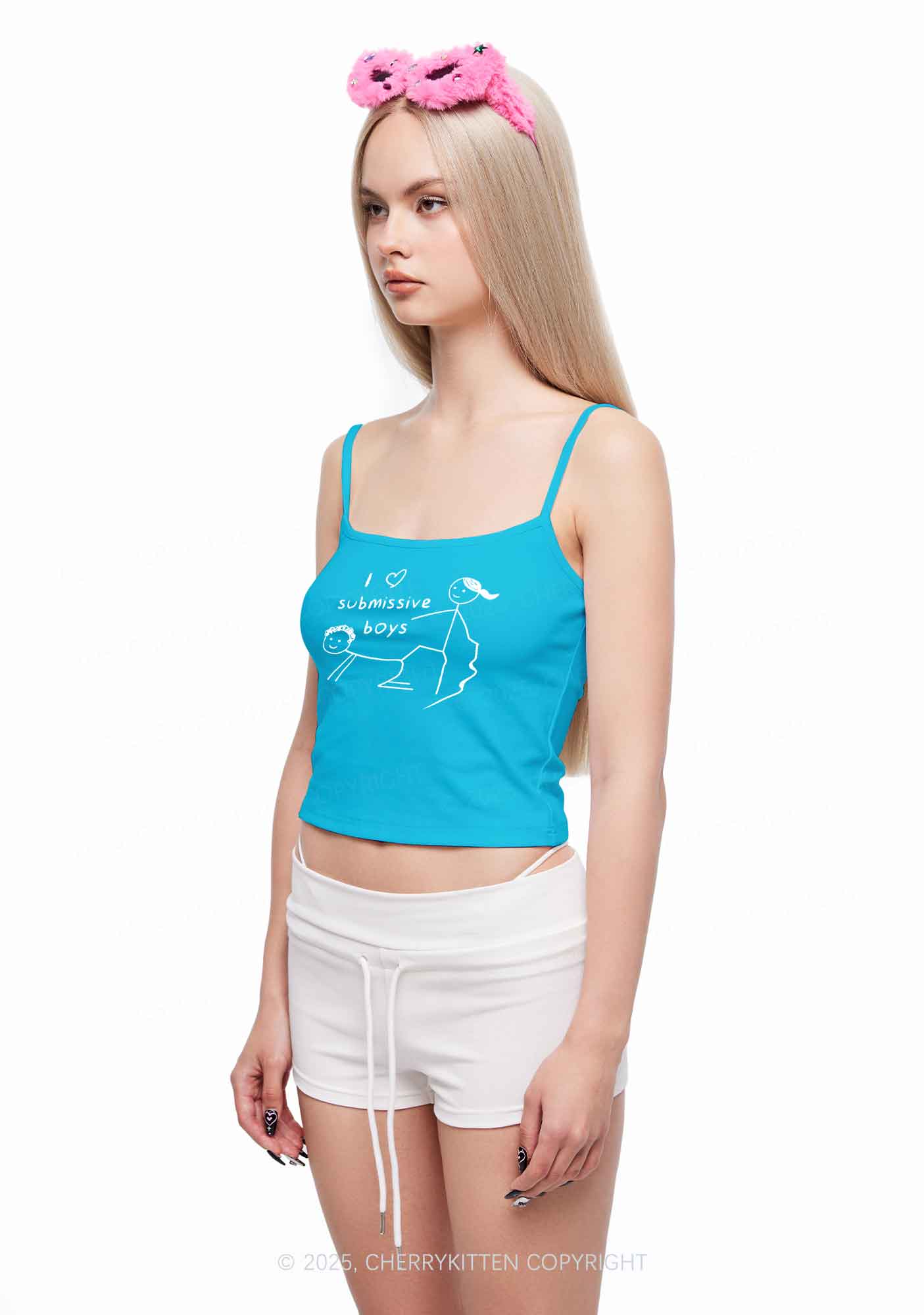 I Love S Boys Y2K Spaghetti Strap Cami Cherrykitten - Image 2