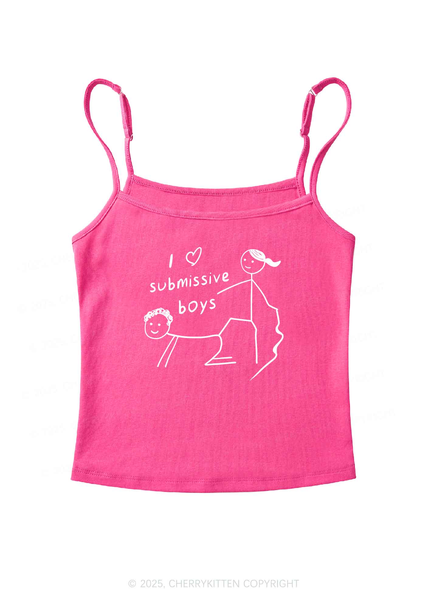 I Love S Boys Y2K Spaghetti Strap Cami Cherrykitten - Image 4