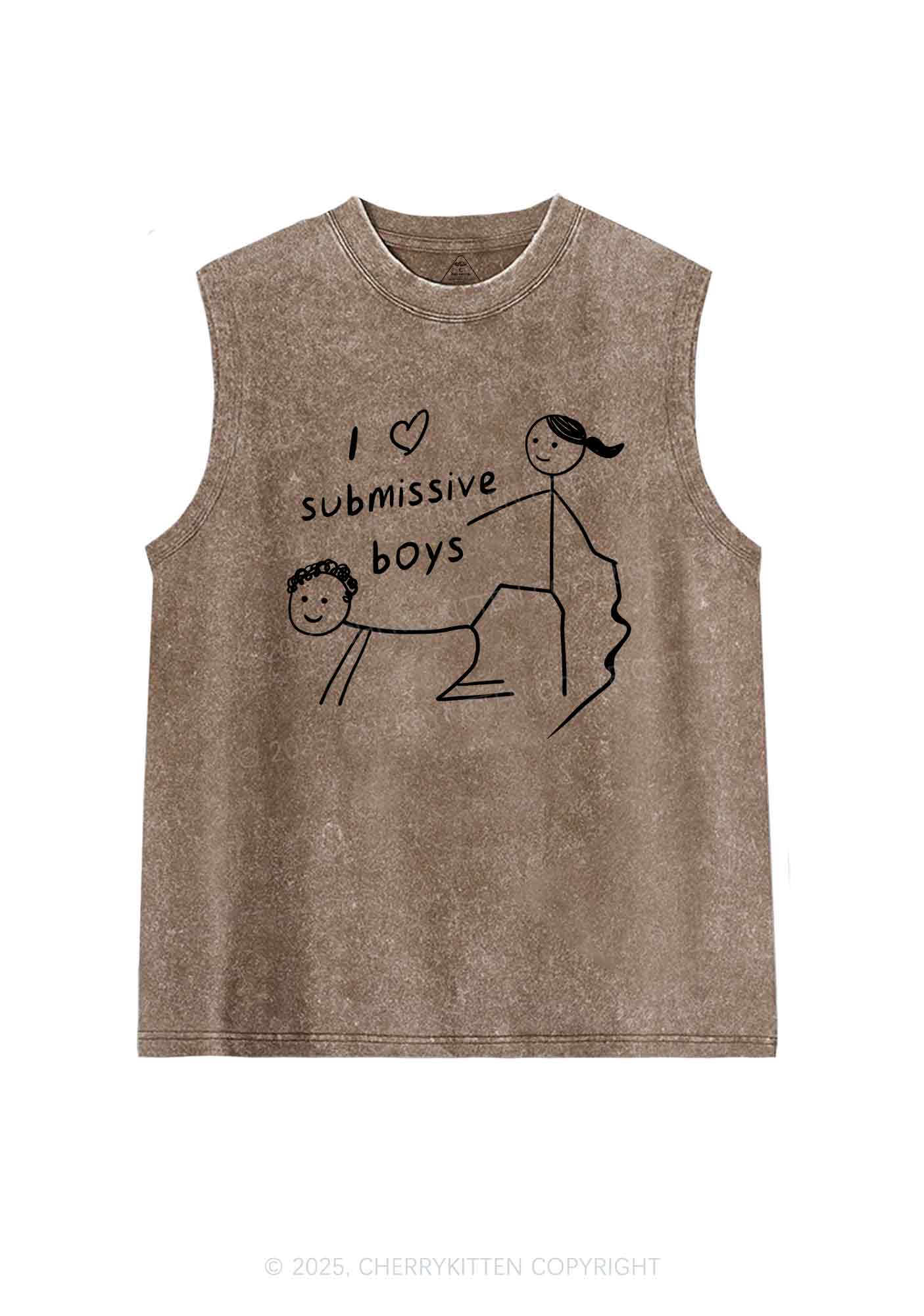 I Love S Boys Y2K Washed Tank Cherrykitten - Image 6