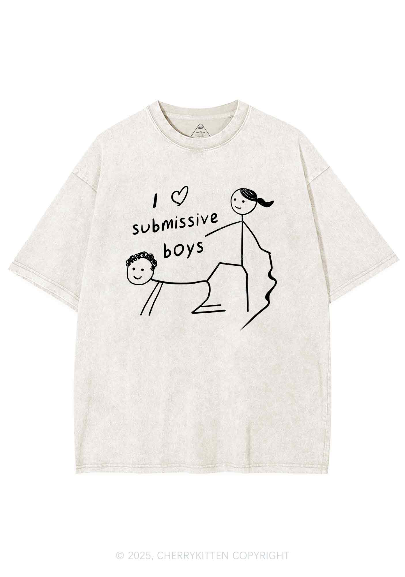 I Love S Boys Y2K Washed Tee Cherrykitten - Image 4