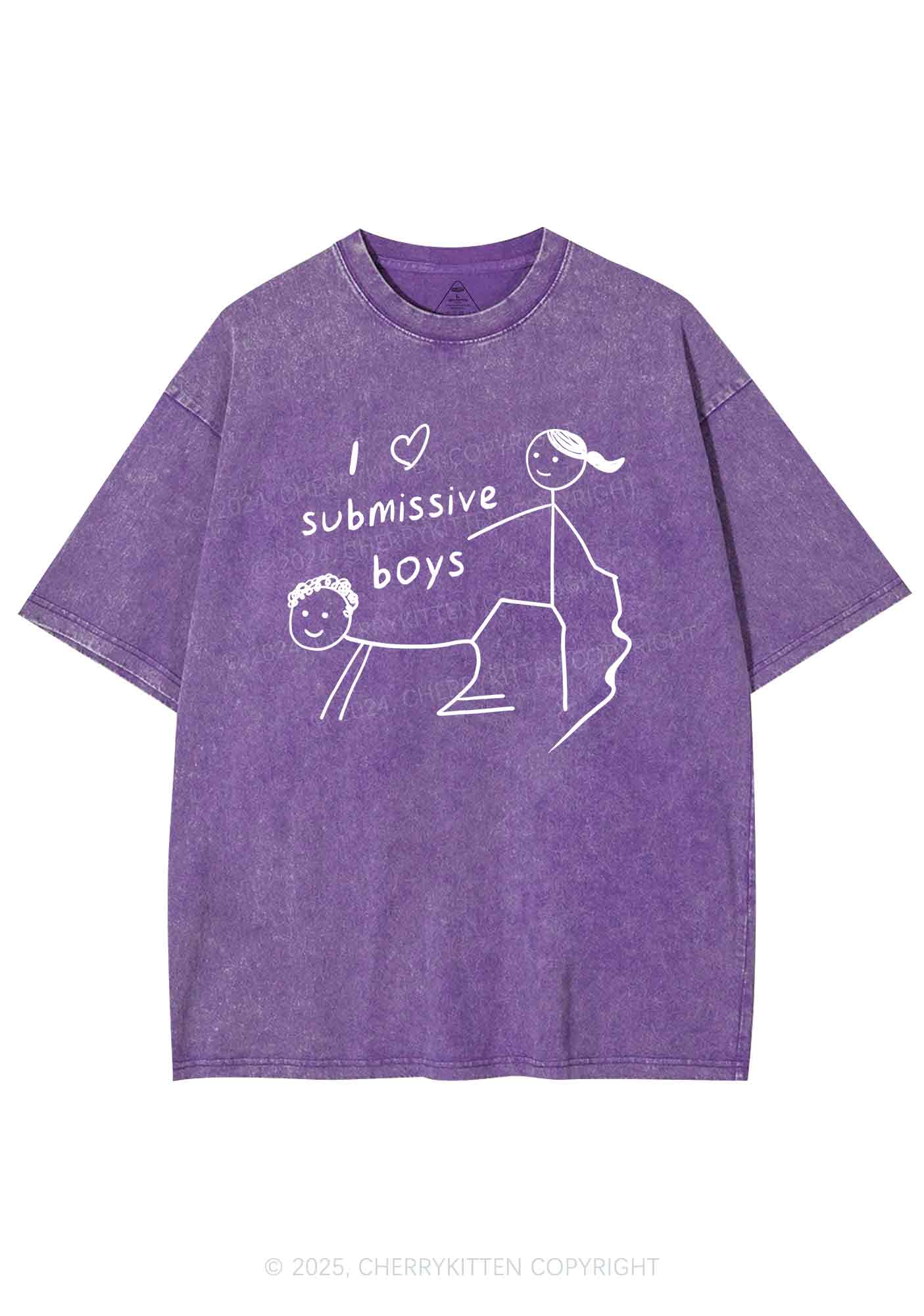 I Love S Boys Y2K Washed Tee Cherrykitten - Image 5