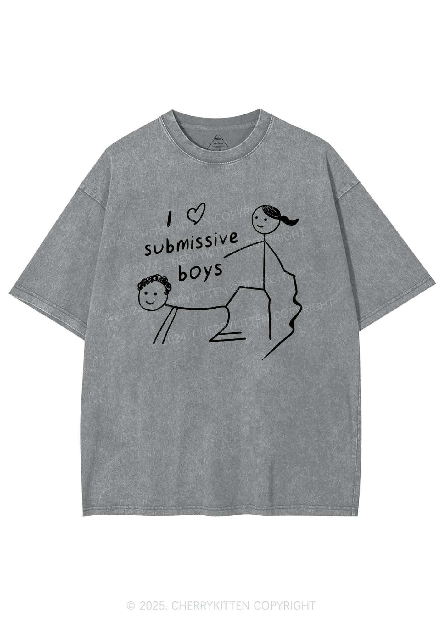 I Love S Boys Y2K Washed Tee Cherrykitten - Image 6