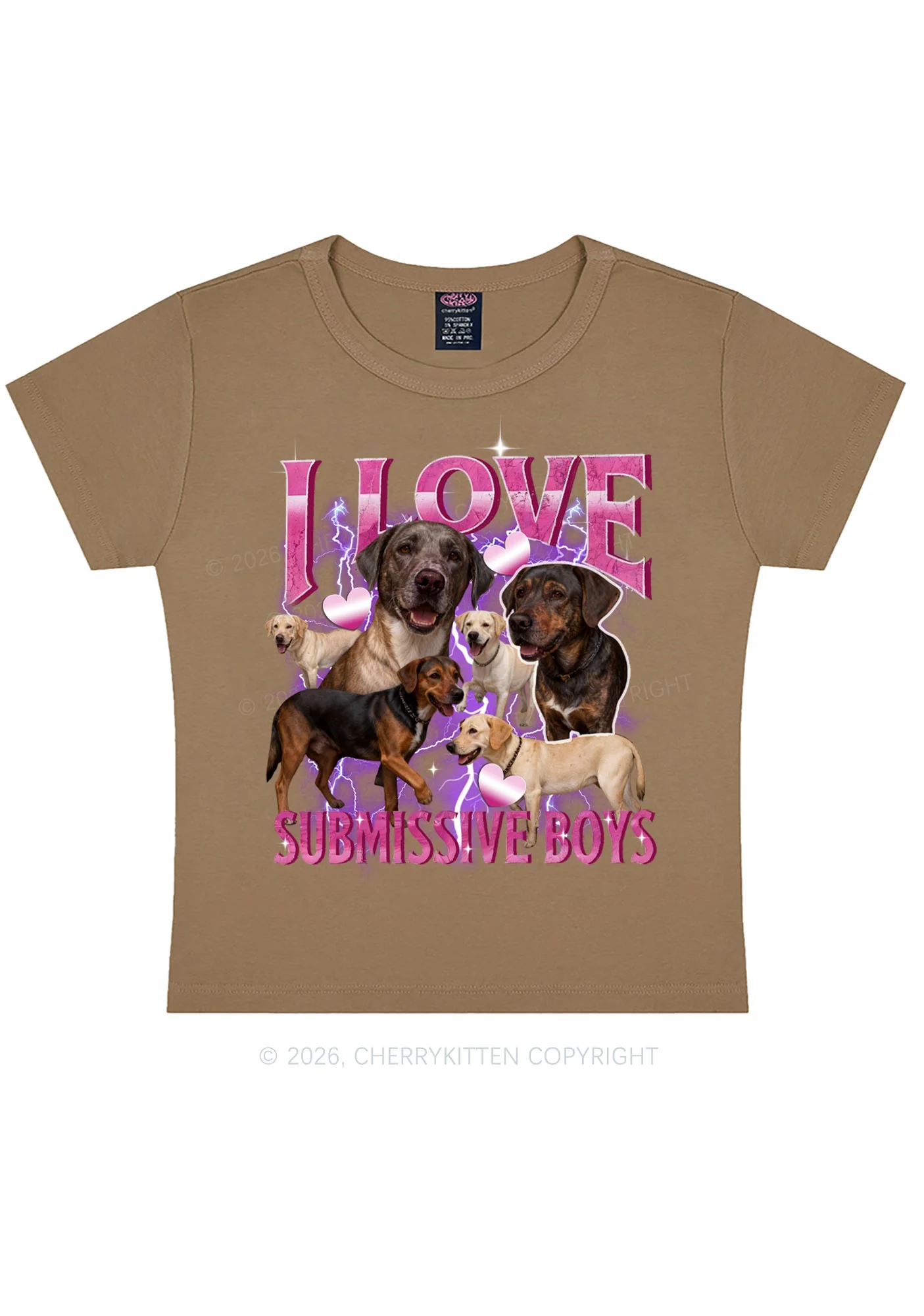 I Love S Dogs Y2K Baby Tee Cherrykitten - Image 10
