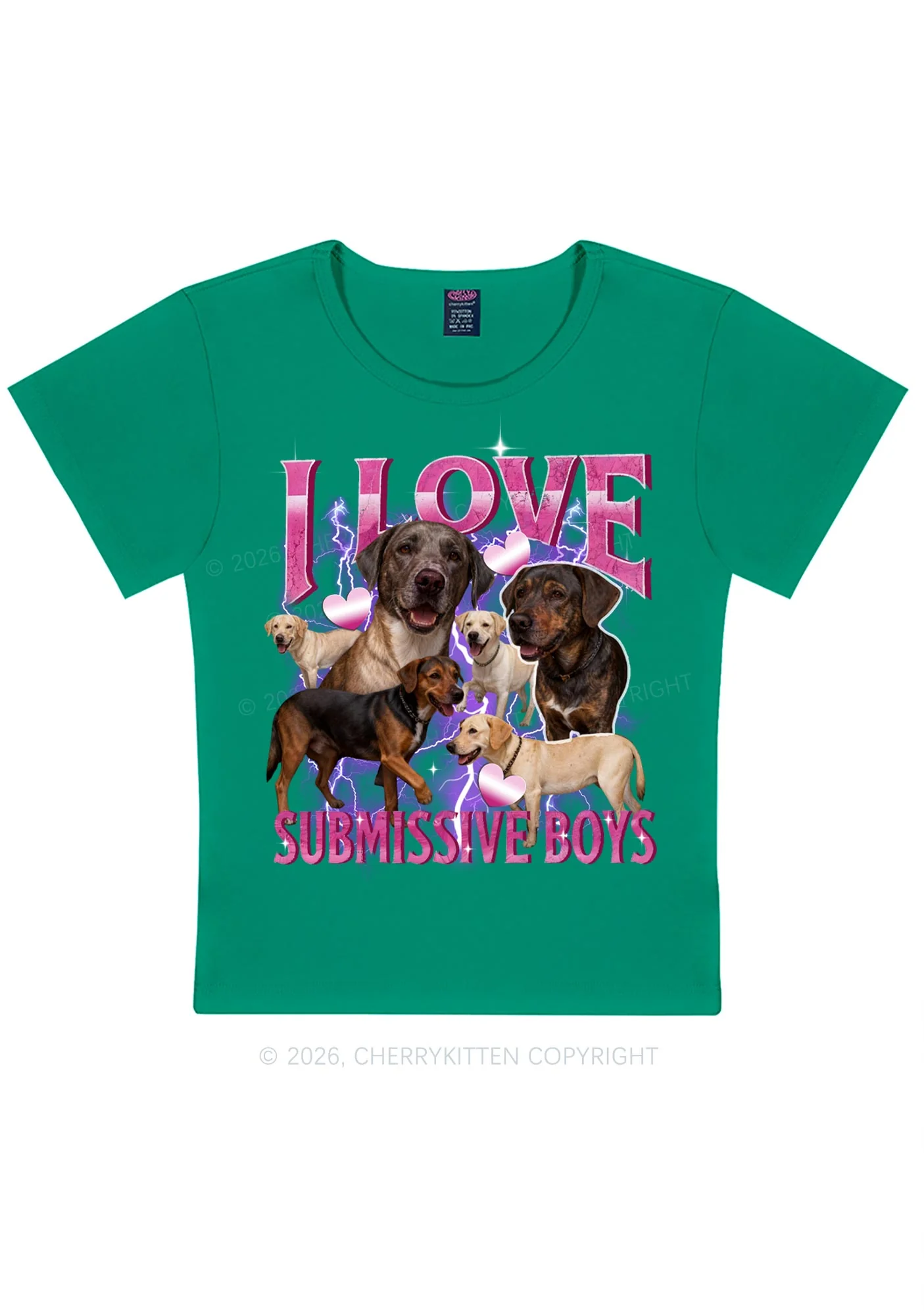 I Love S Dogs Y2K Baby Tee Cherrykitten - Image 11