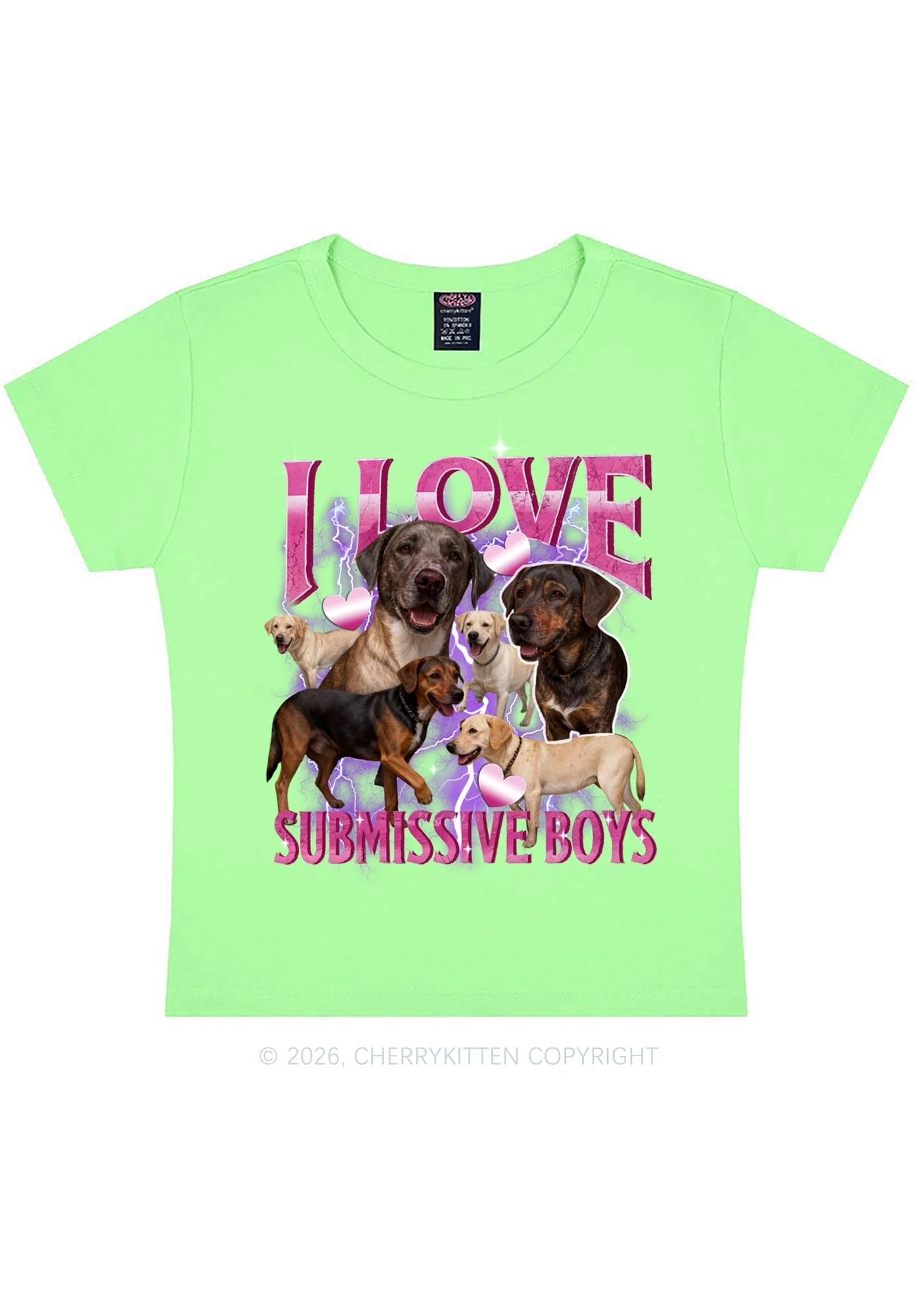 I Love S Dogs Y2K Baby Tee Cherrykitten - Image 12