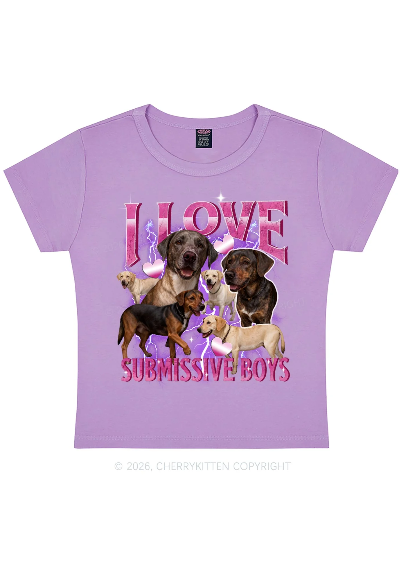 I Love S Dogs Y2K Baby Tee Cherrykitten - Image 6