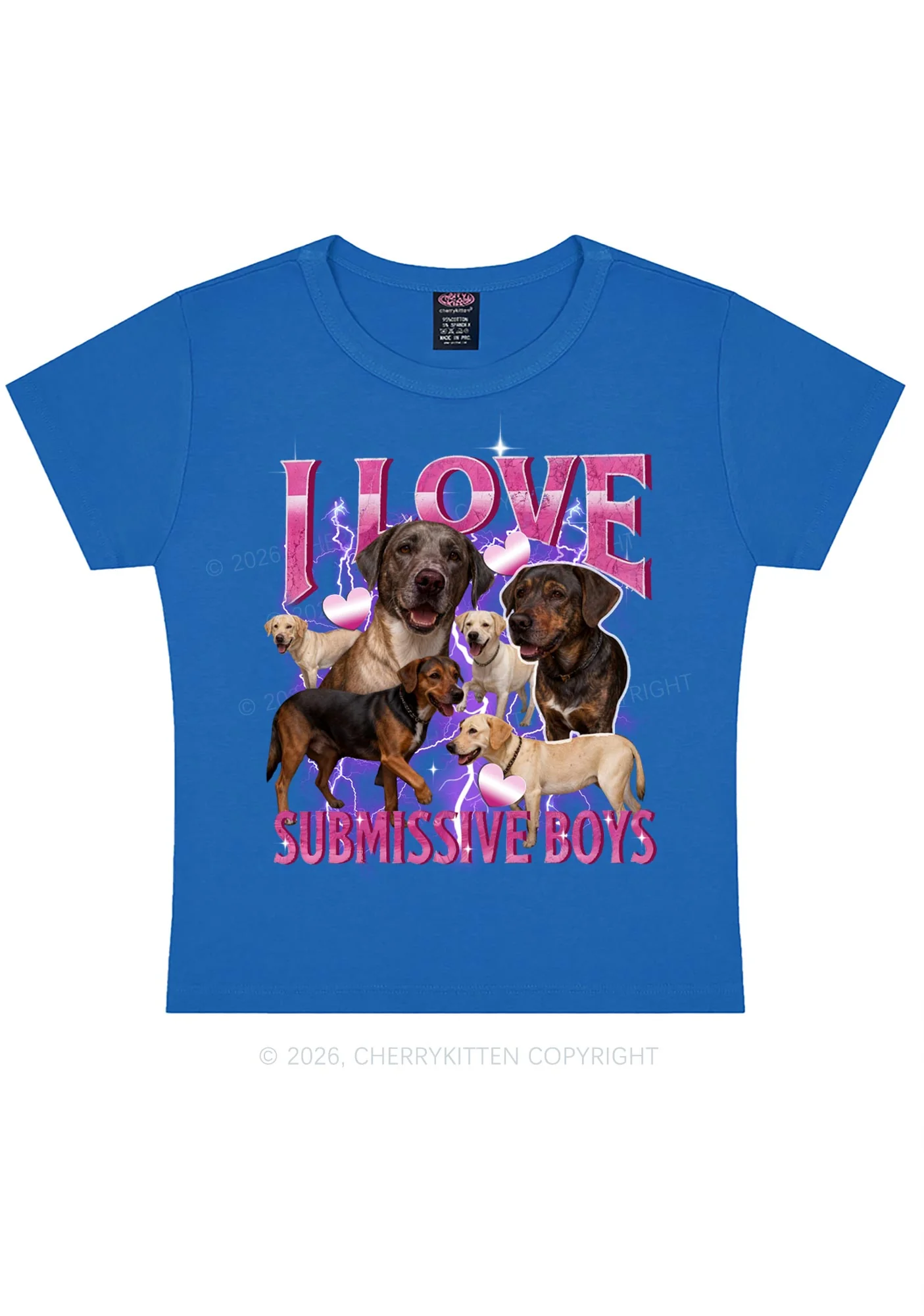 I Love S Dogs Y2K Baby Tee Cherrykitten - Image 9