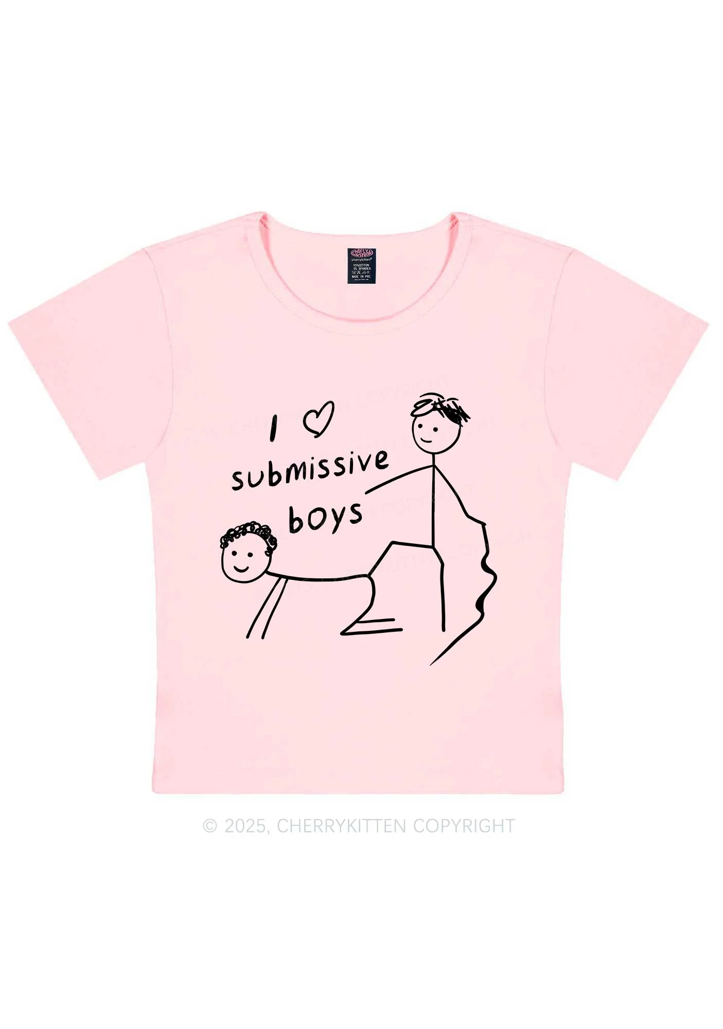 I Love S Gay Boys Pride Y2K Baby Tee Cherrykitten - Image 10
