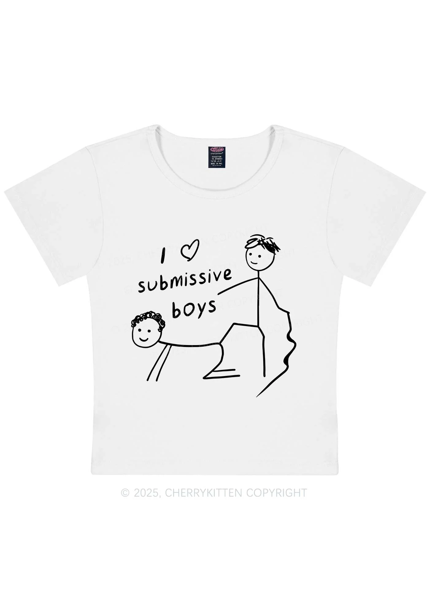 I Love S Gay Boys Pride Y2K Baby Tee Cherrykitten - Image 3