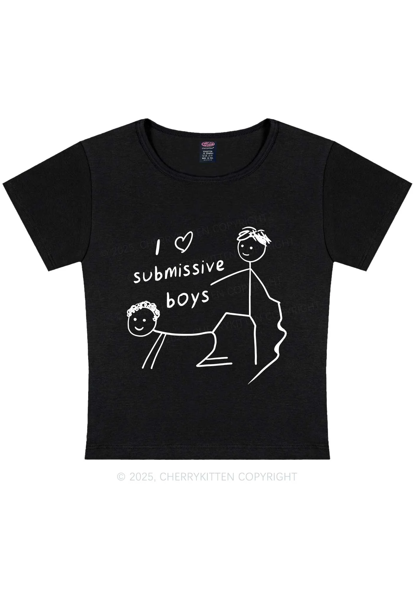 I Love S Gay Boys Pride Y2K Baby Tee Cherrykitten - Image 4