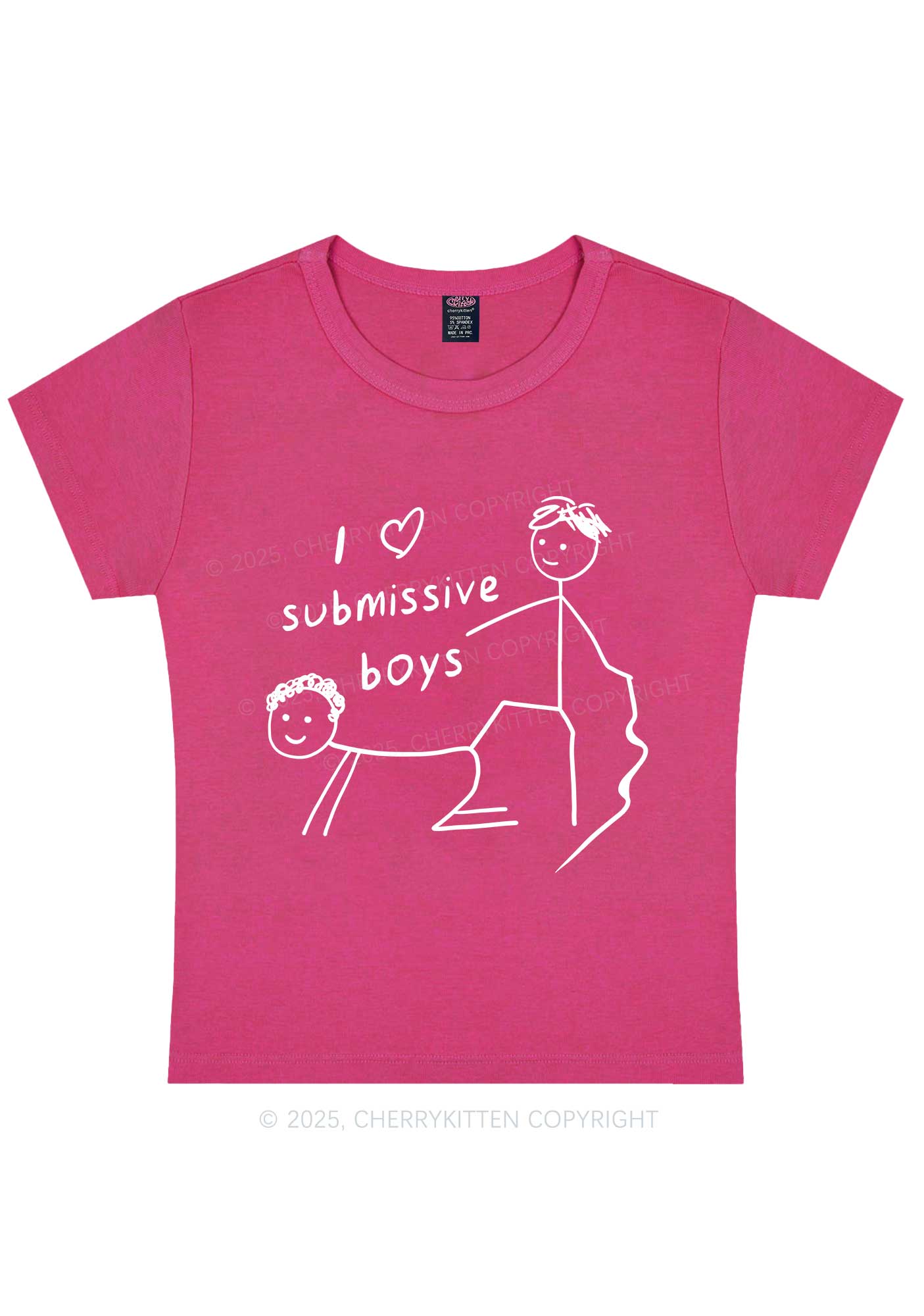 I Love S Gay Boys Pride Y2K Baby Tee Cherrykitten - Image 5