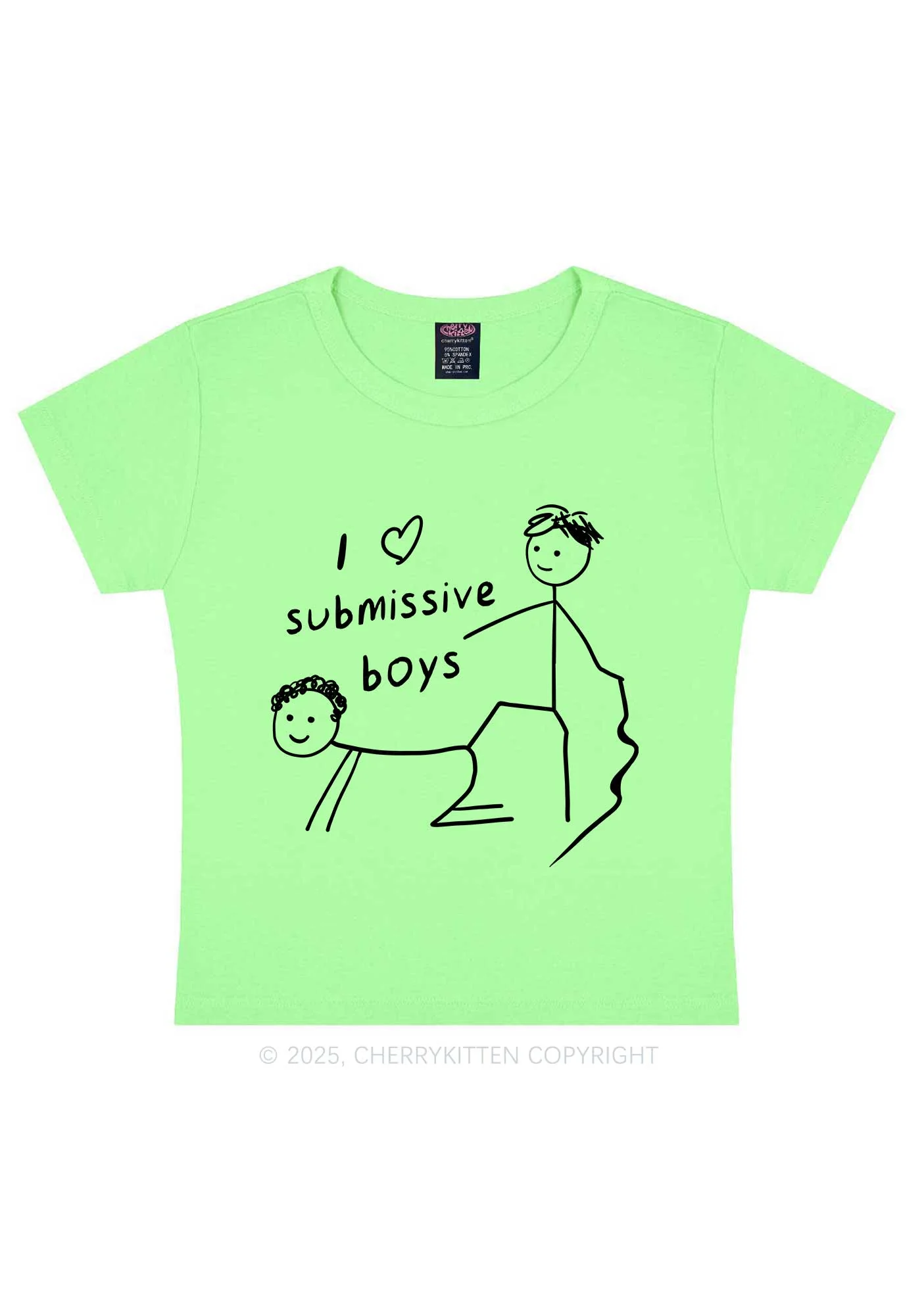 I Love S Gay Boys Pride Y2K Baby Tee Cherrykitten - Image 9