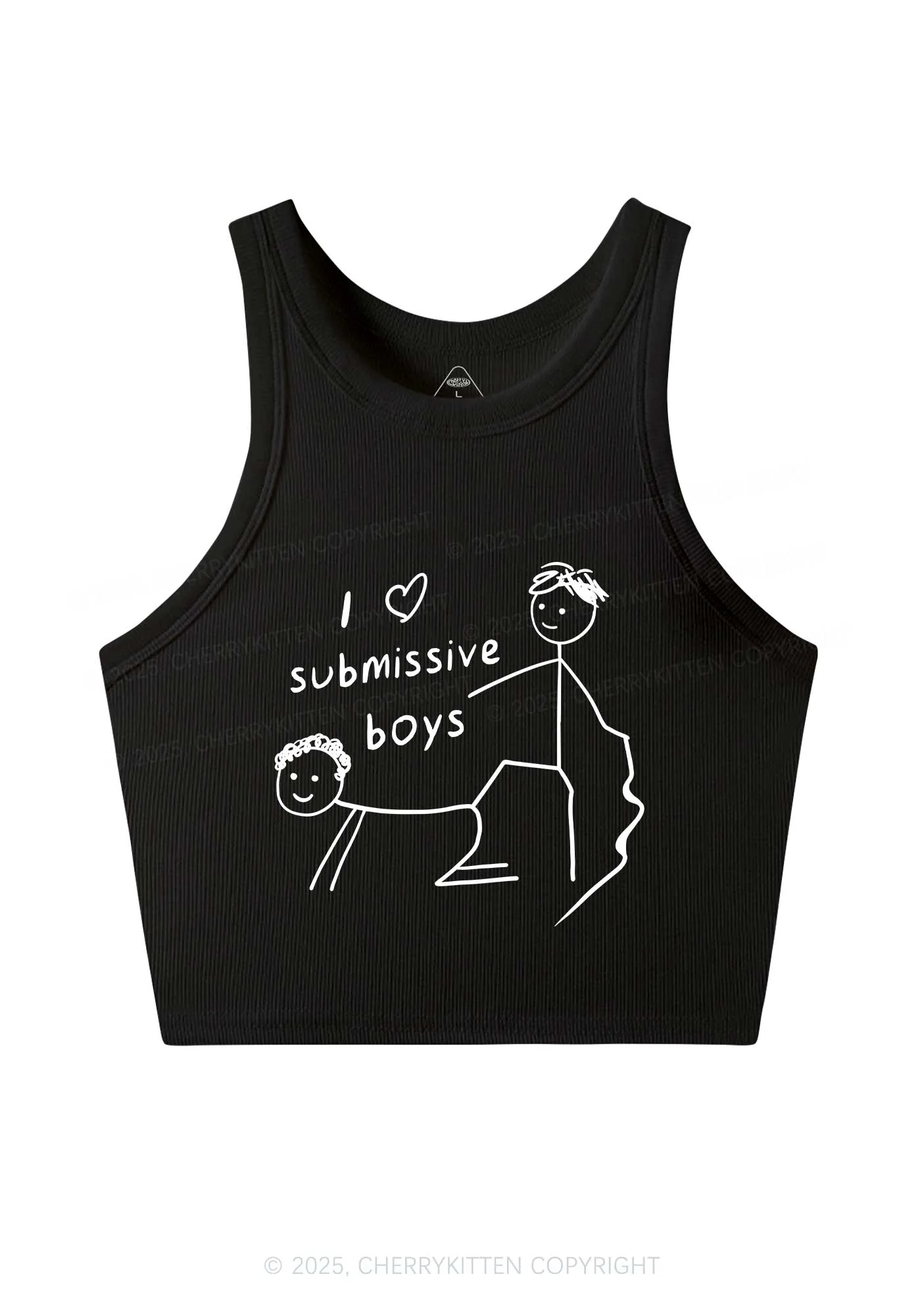 I Love S Gay Boys Pride Y2K Crop Tank Top Cherrykitten - Image 3