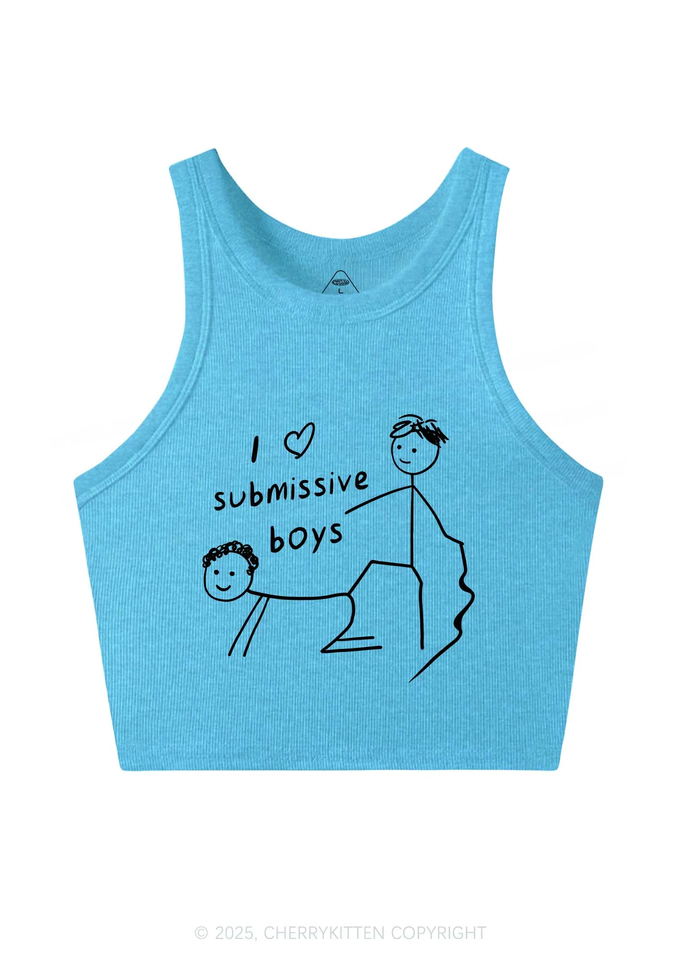 I Love S Gay Boys Pride Y2K Crop Tank Top Cherrykitten - Image 4