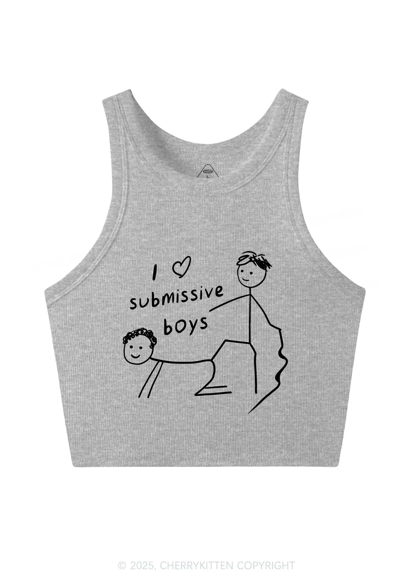 I Love S Gay Boys Pride Y2K Crop Tank Top Cherrykitten - Image 5