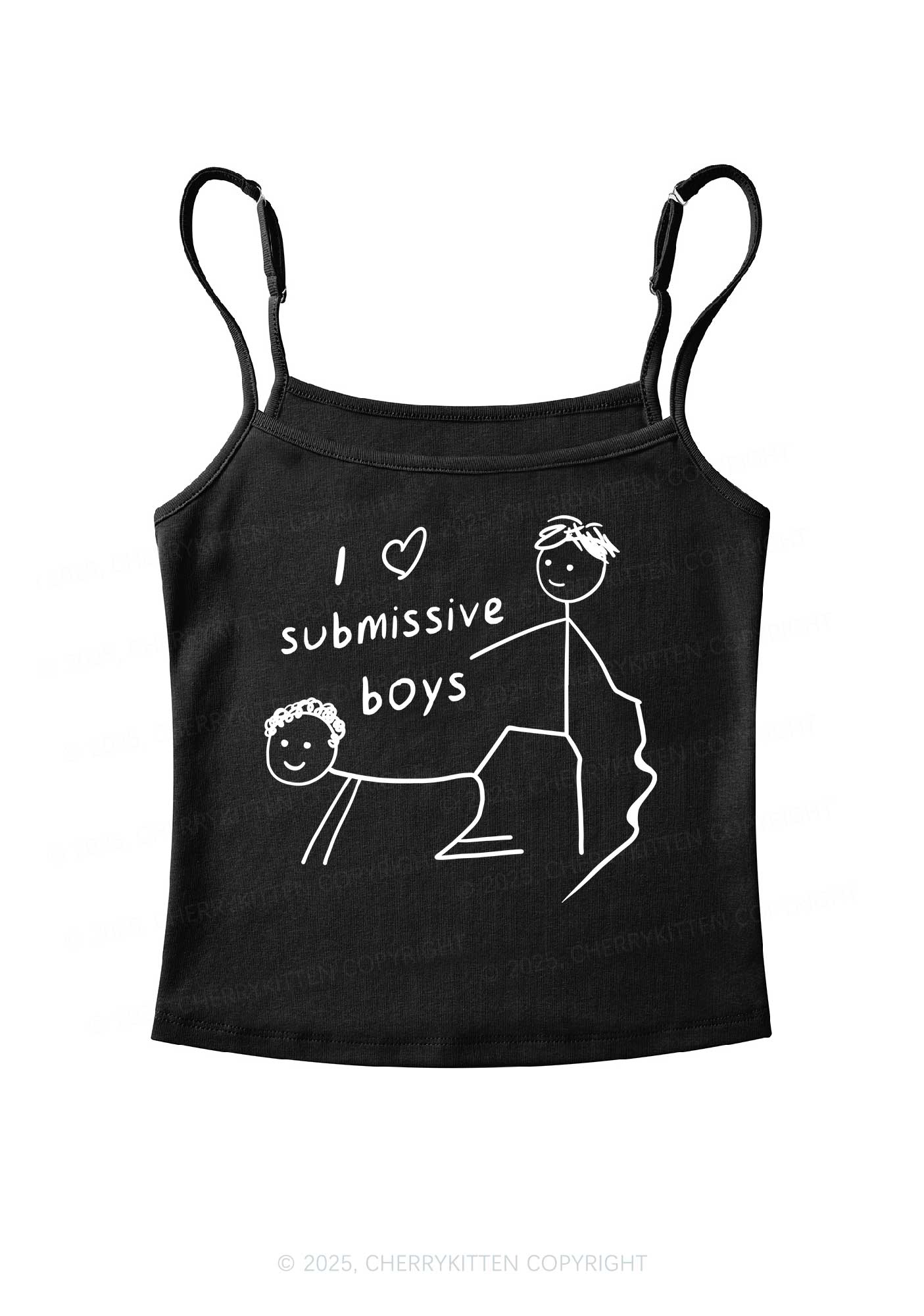 I Love S Gay Boys Pride Y2K Spaghetti Strap Cami Cherrykitten - Image 3