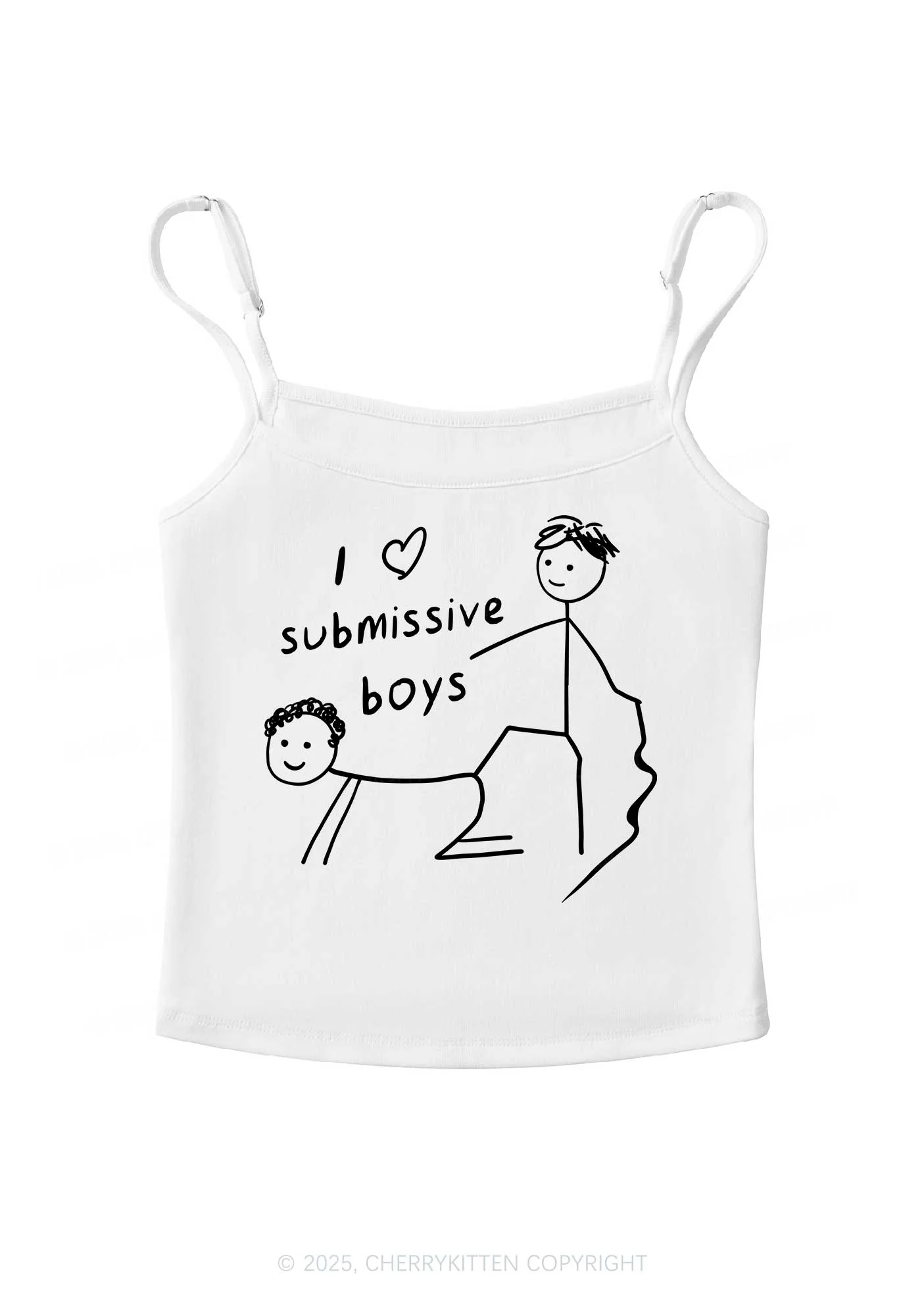 I Love S Gay Boys Pride Y2K Spaghetti Strap Cami Cherrykitten - Image 4