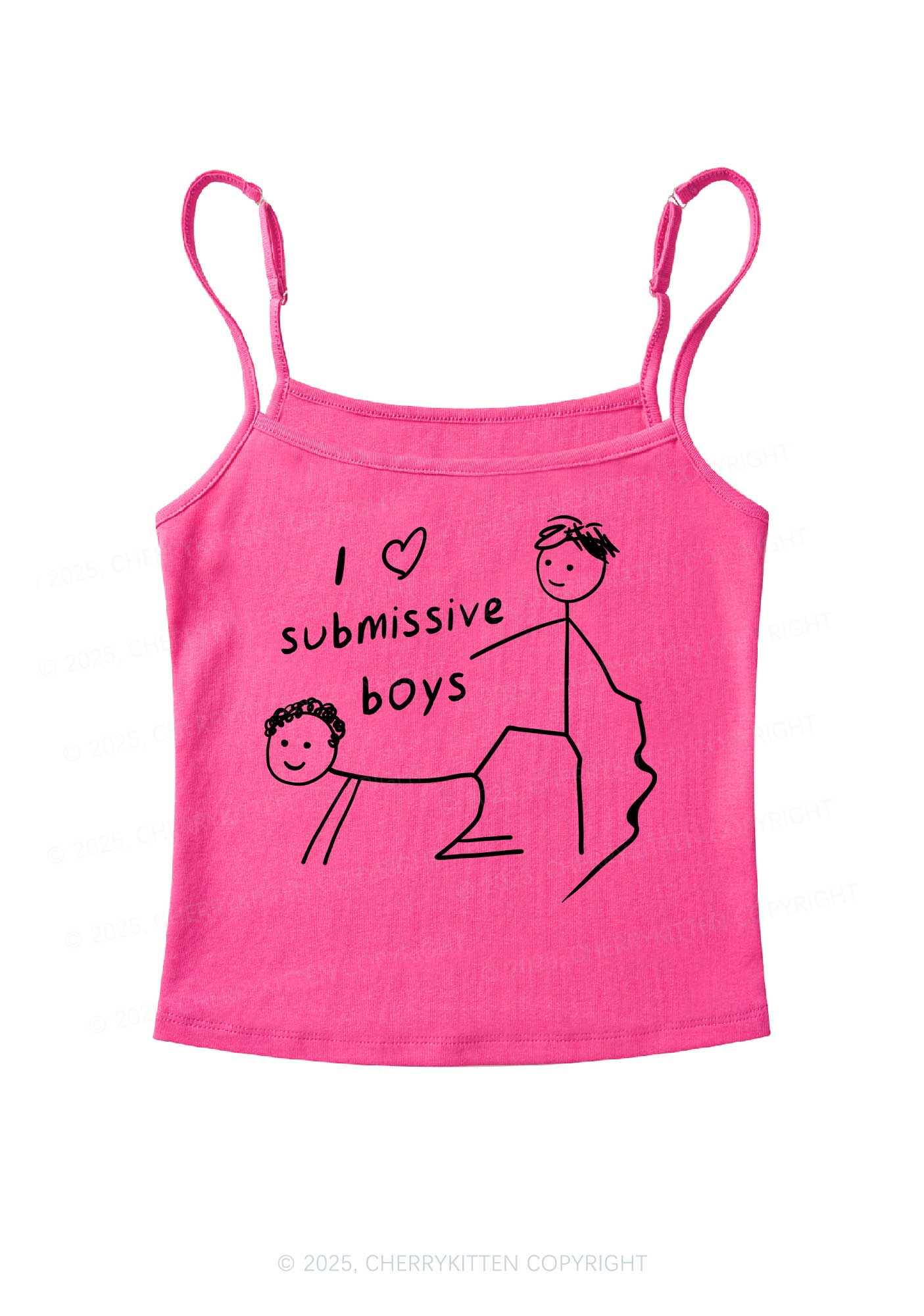 I Love S Gay Boys Pride Y2K Spaghetti Strap Cami Cherrykitten - Image 5
