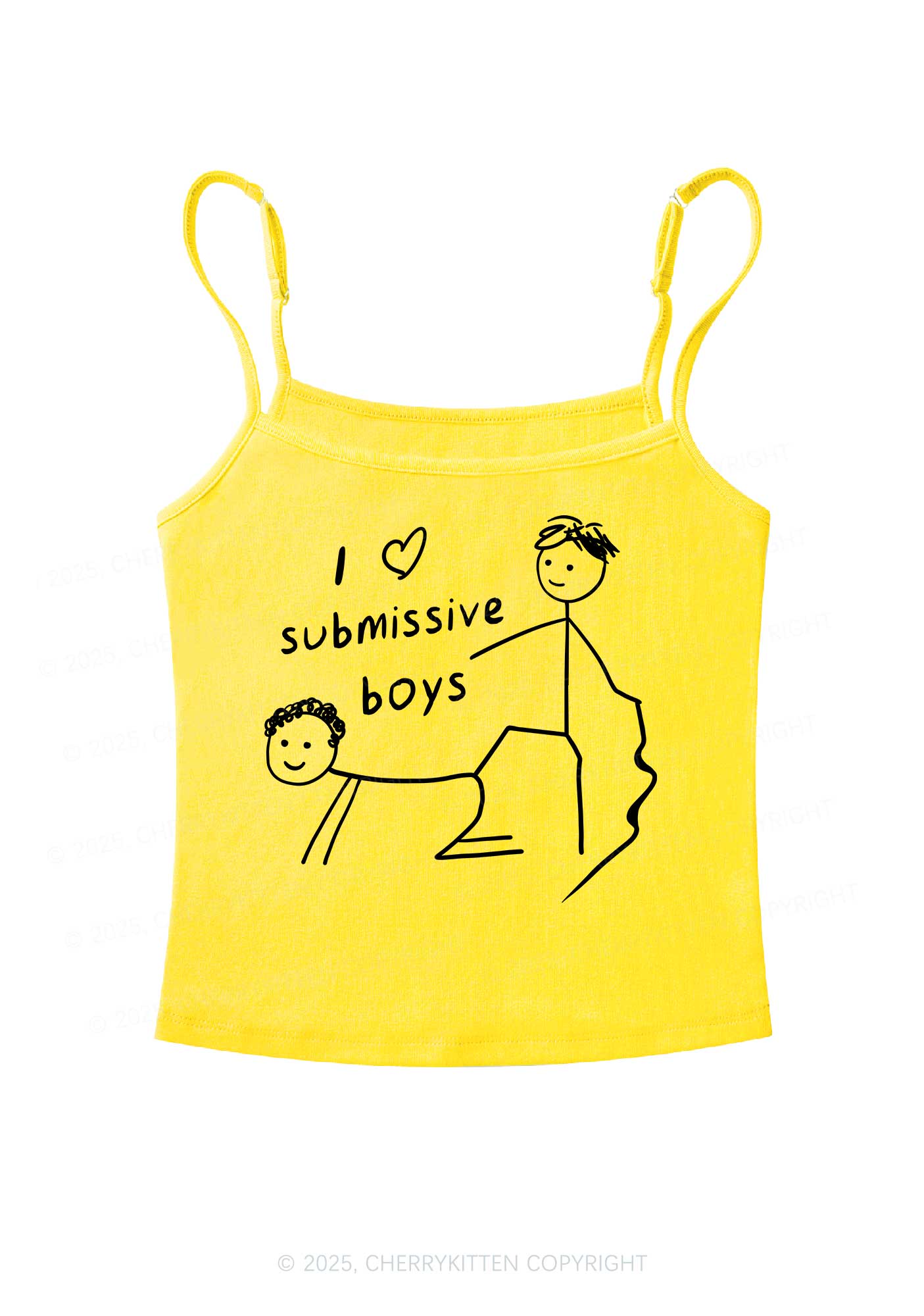 I Love S Gay Boys Pride Y2K Spaghetti Strap Cami Cherrykitten - Image 6