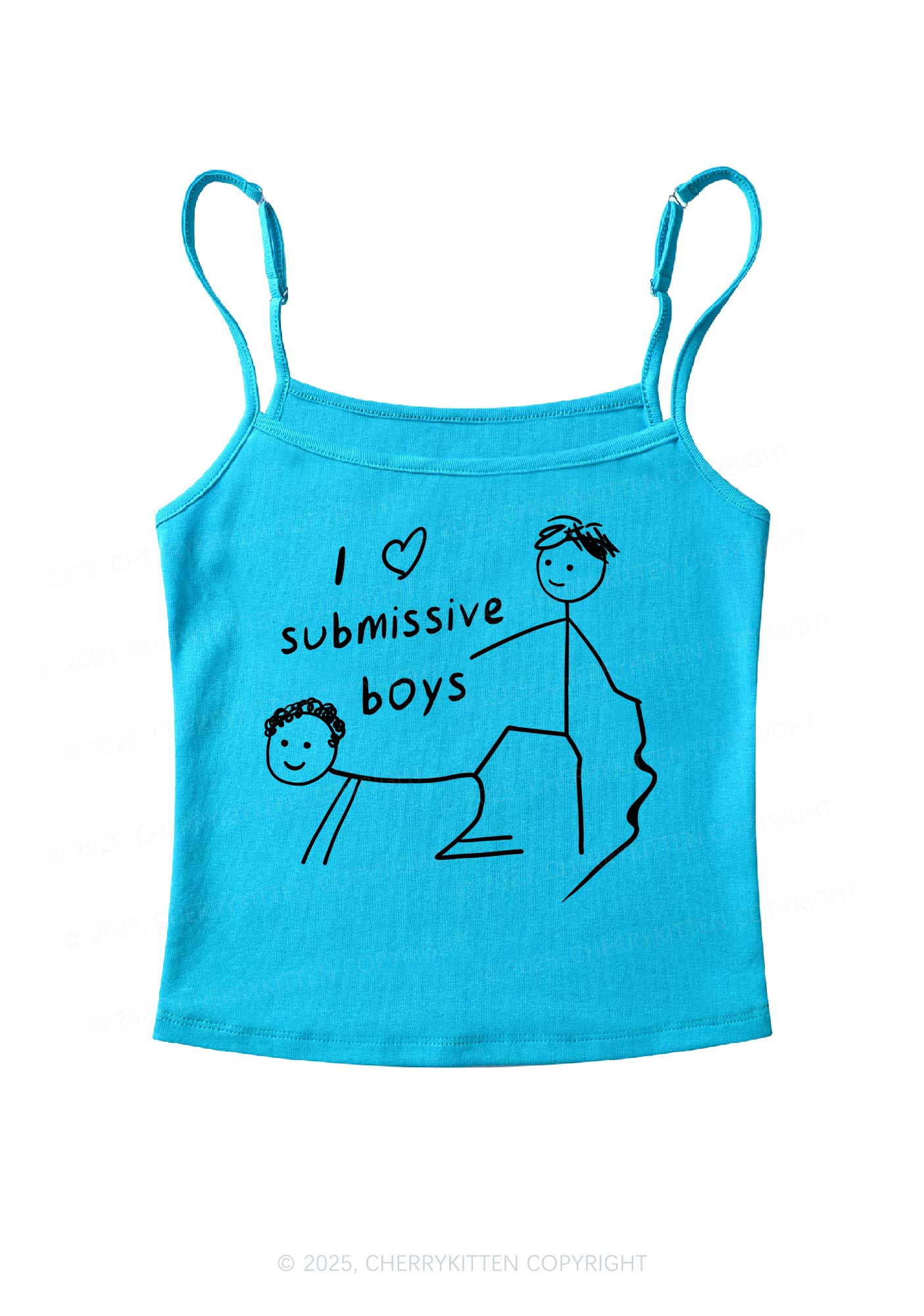 I Love S Gay Boys Pride Y2K Spaghetti Strap Cami Cherrykitten - Image 7