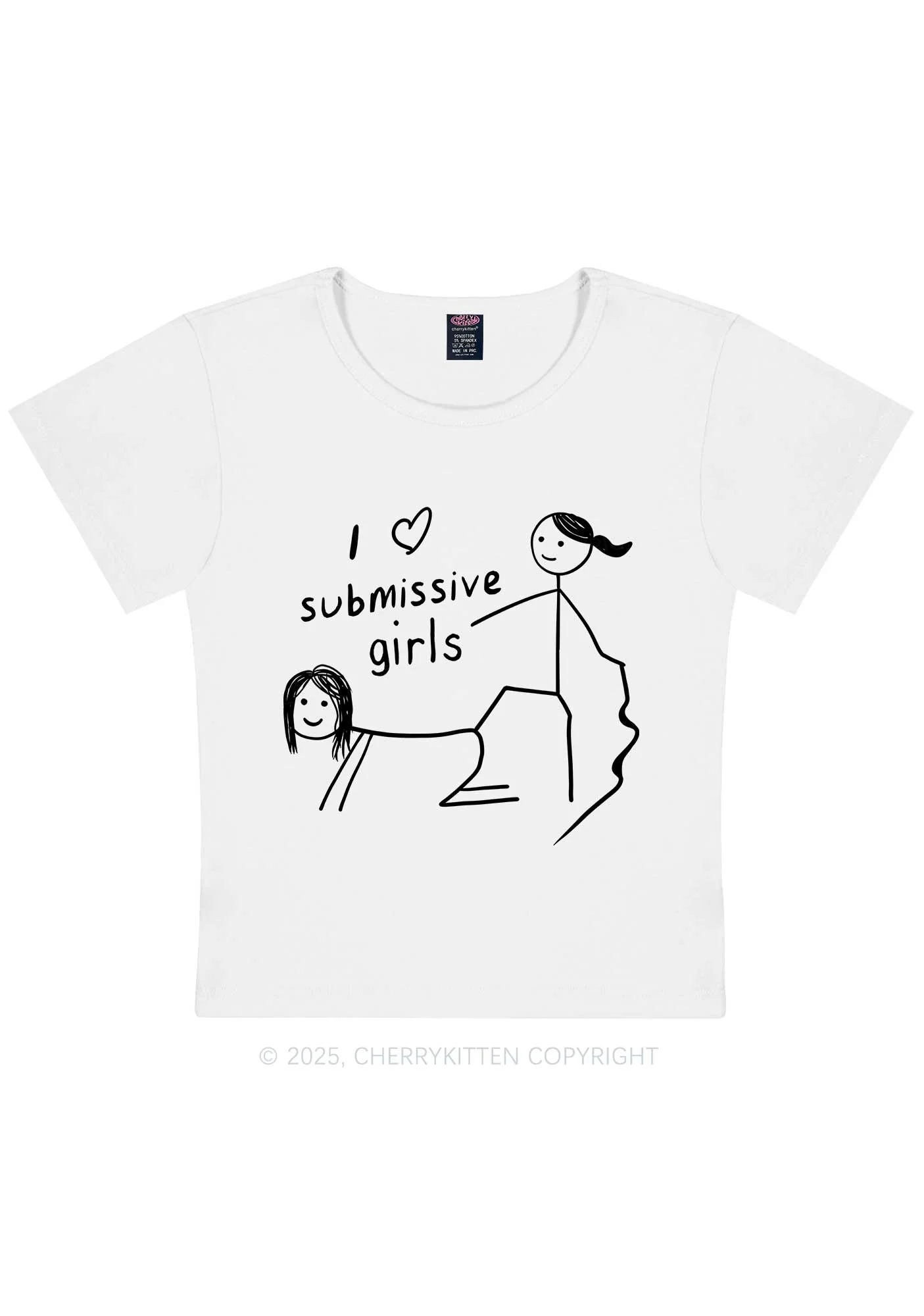 I Love S Girls Pride Y2K Baby Tee Cherrykitten - Image 3