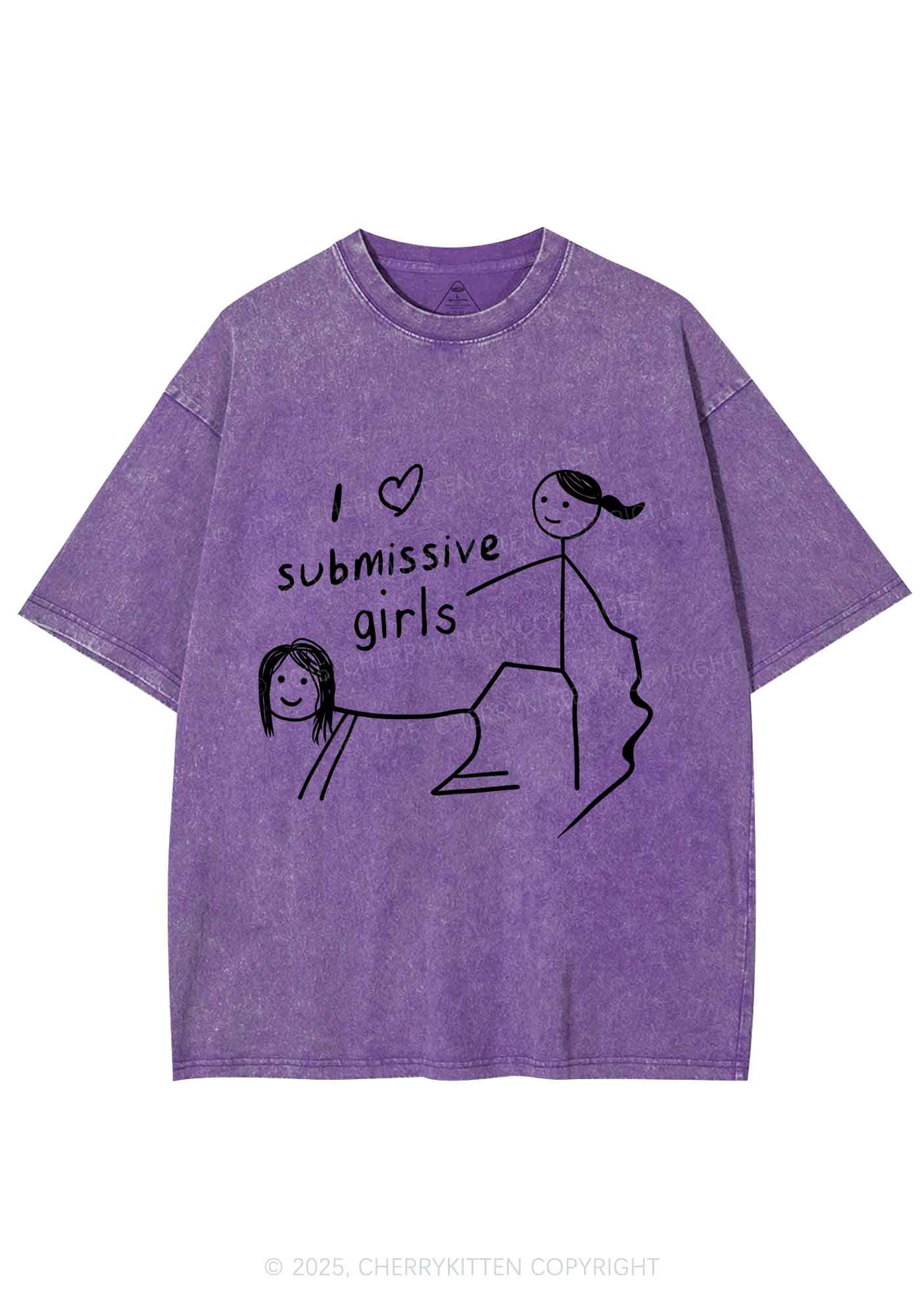 I Love S Girls Pride Y2K Shirts Washed Tee Cherrykitten - Image 5