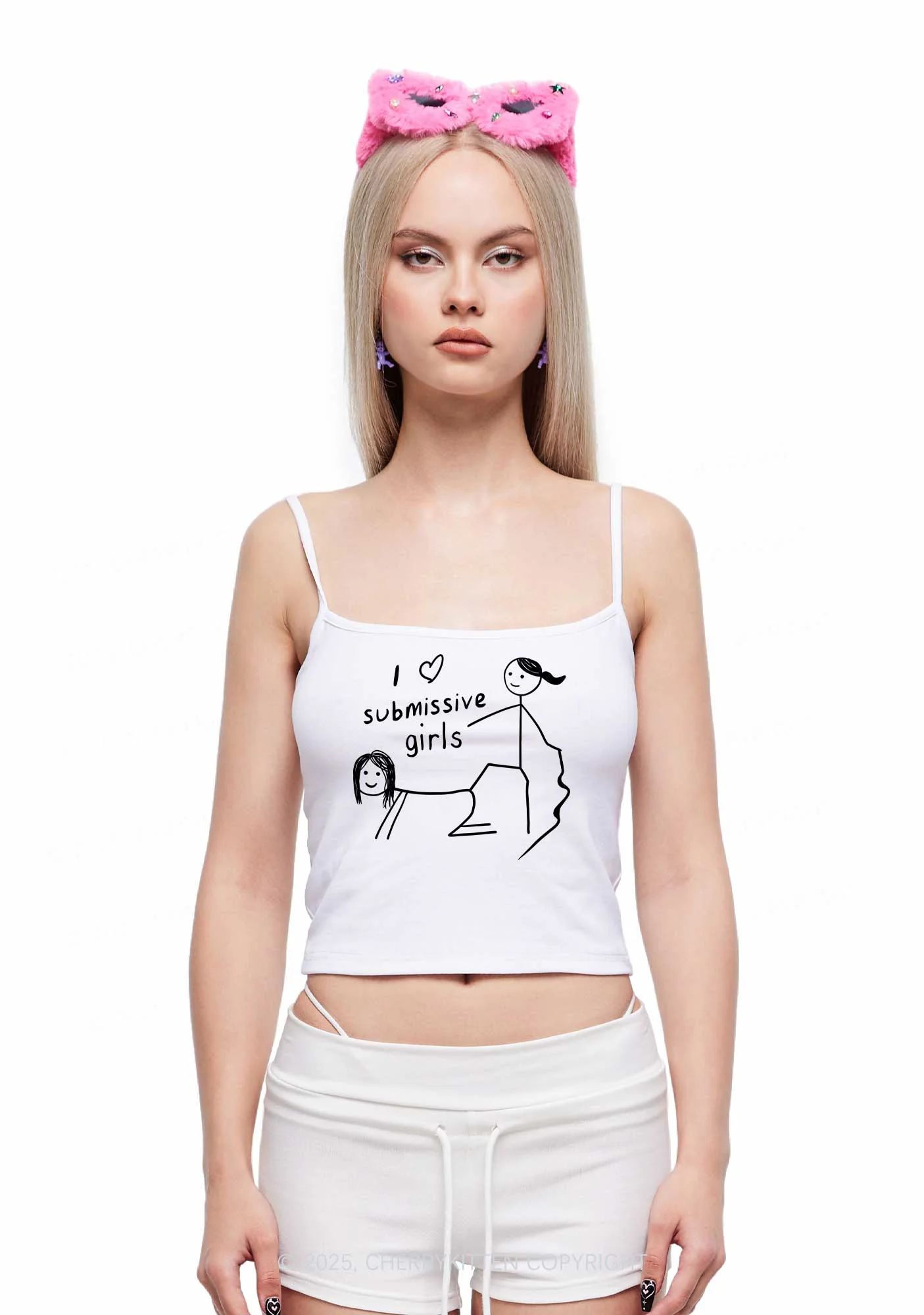 I Love S Girls Pride Y2K Spaghetti Strap Cami Cherrykitten - Image 2
