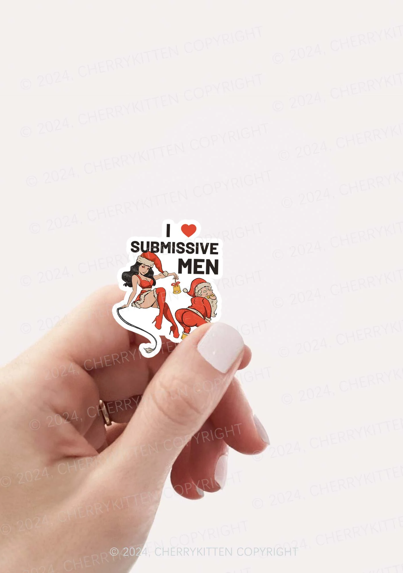 I Love S Men Christmas 1Pc Y2K Sticker Cherrykitten - Image 2