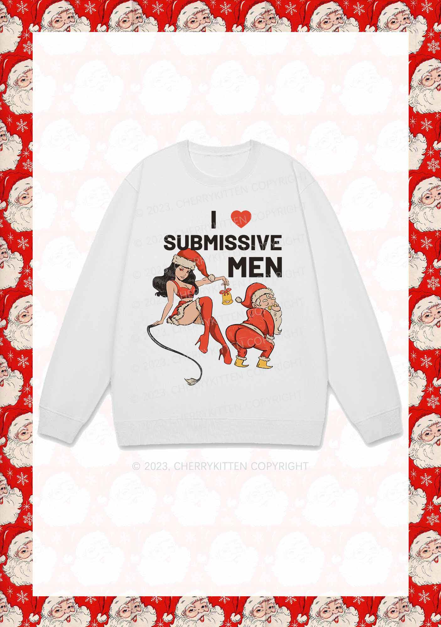 I Love S Men Christmas Y2K Sweatshirt Cherrykitten - Image 3