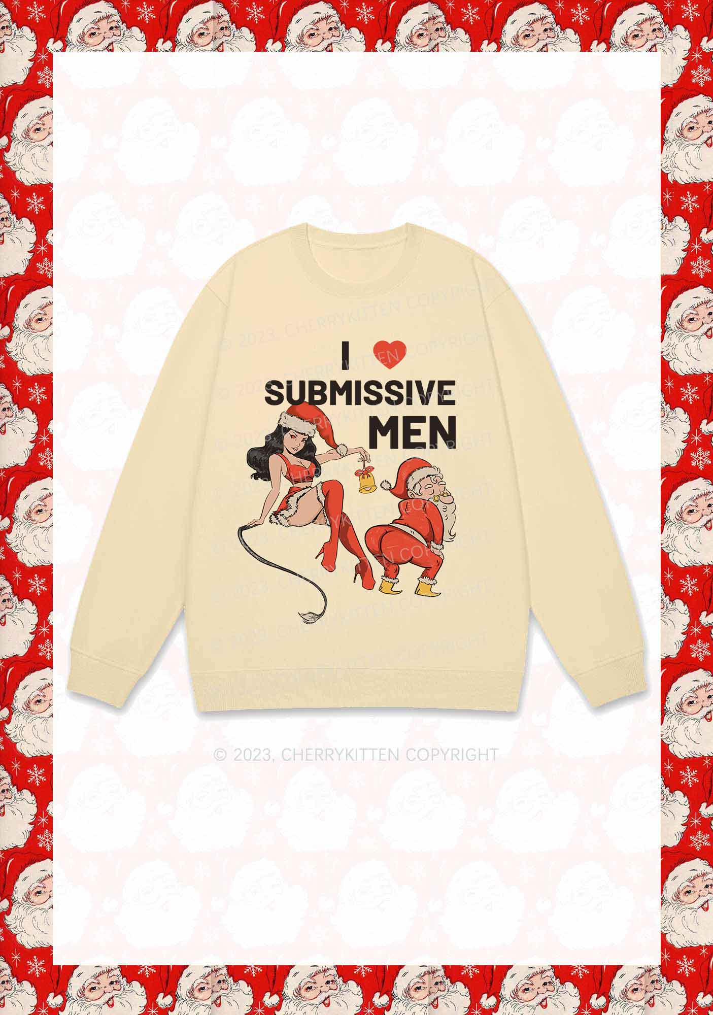 I Love S Men Christmas Y2K Sweatshirt Cherrykitten - Image 4