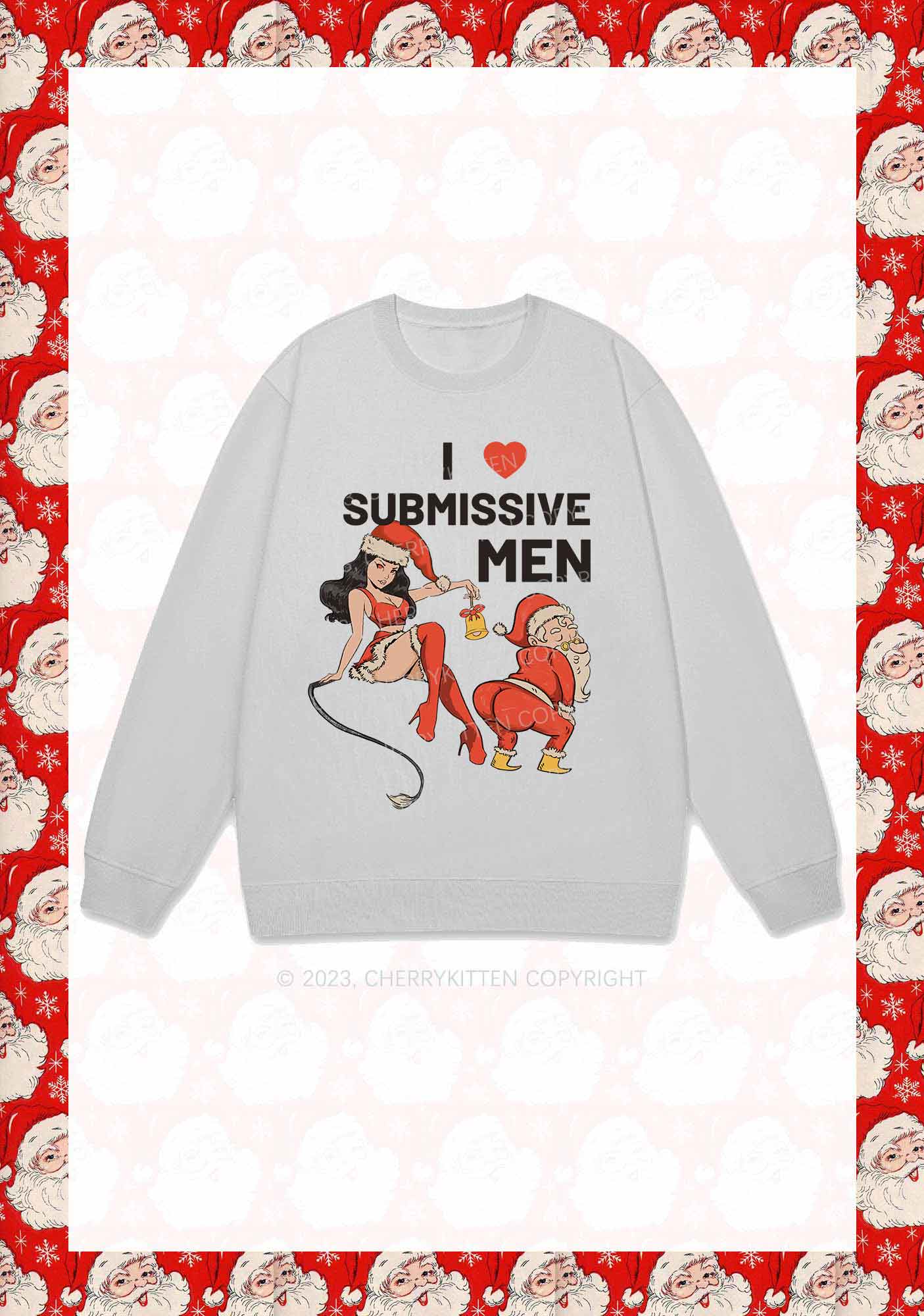 I Love S Men Christmas Y2K Sweatshirt Cherrykitten - Image 5