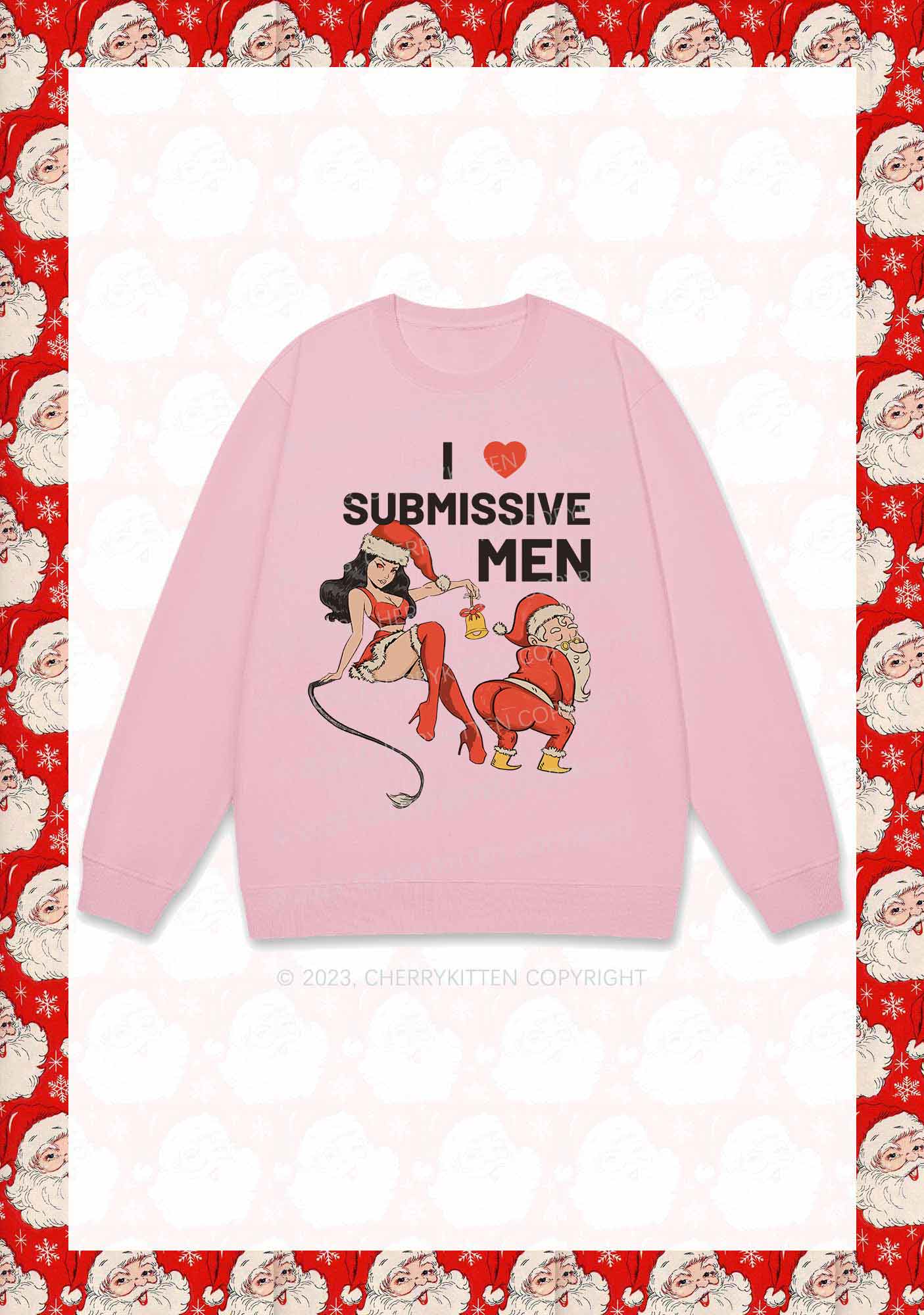 I Love S Men Christmas Y2K Sweatshirt Cherrykitten - Image 6