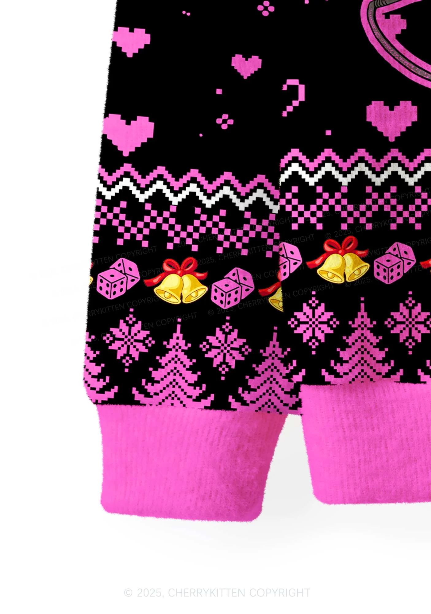 I Love S Men Y2K Christmas Cardigan Knit Sweatshirt Cherrykitten - Image 6