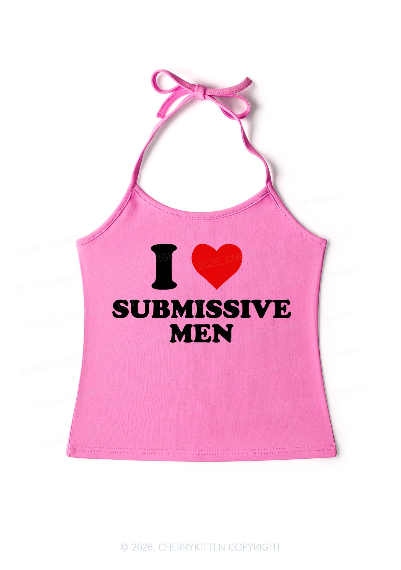 I Love S Men Y2K Halter Neck Cami Cherrykitten - Image 3
