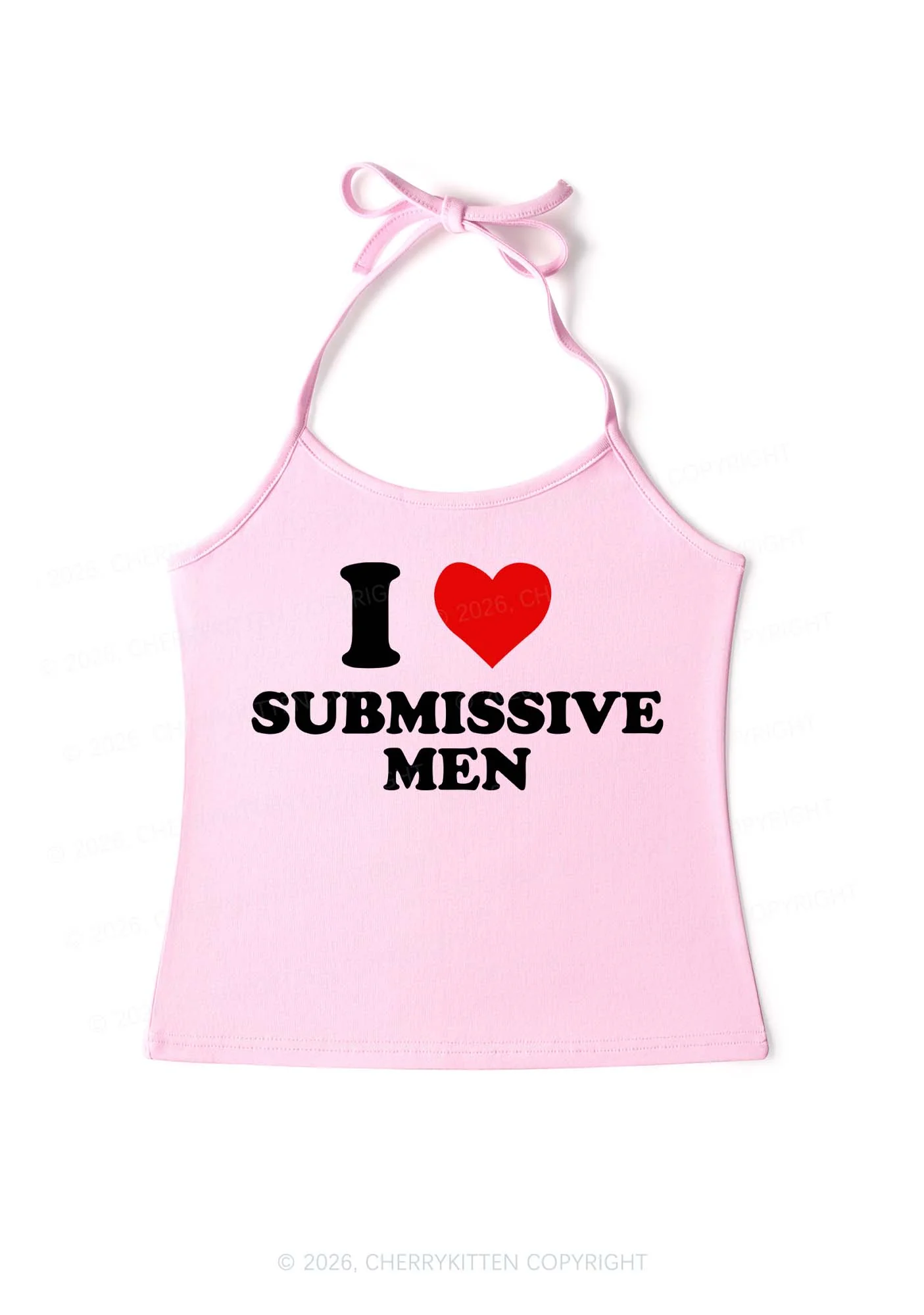 I Love S Men Y2K Halter Neck Cami Cherrykitten - Image 4