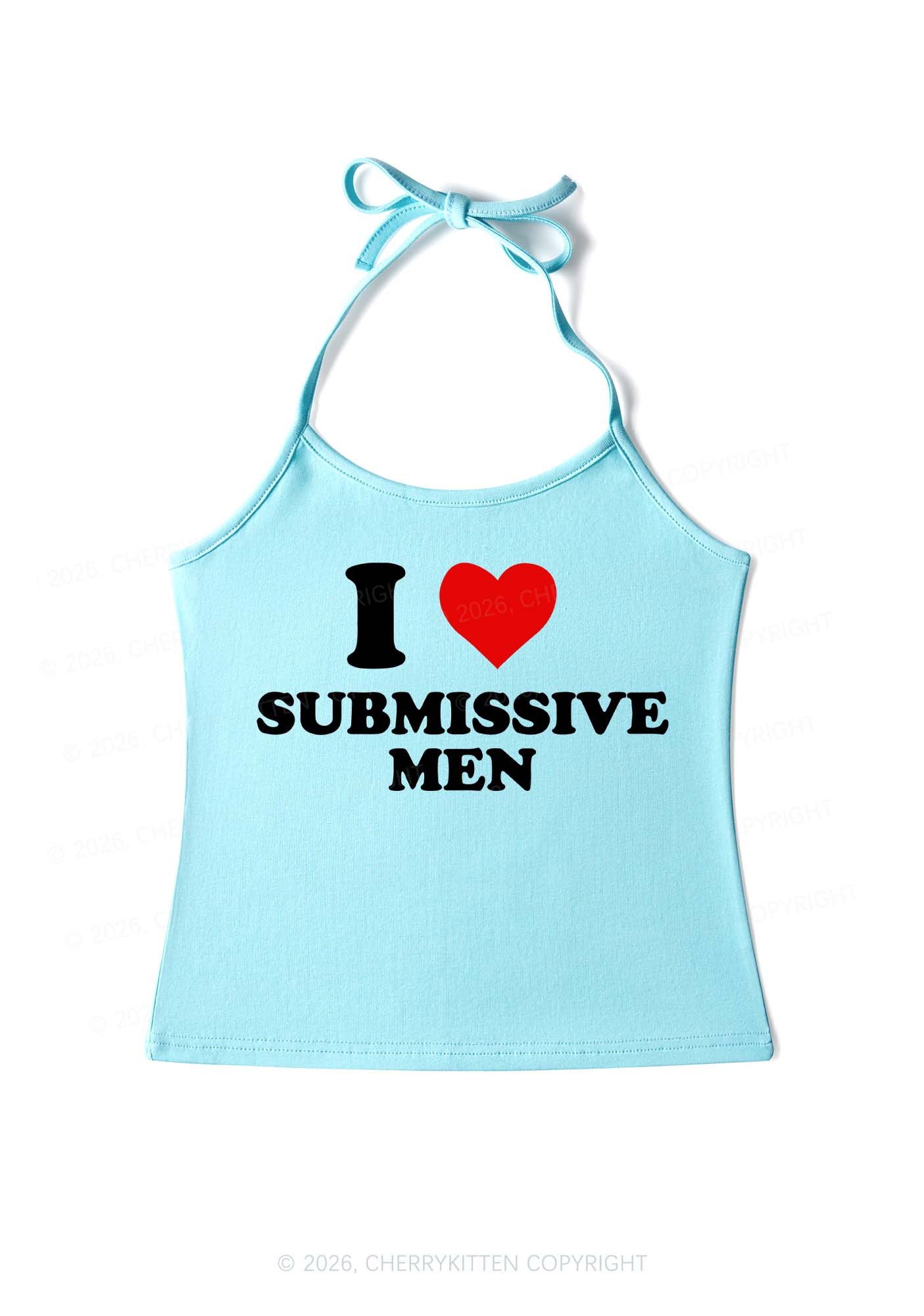 I Love S Men Y2K Halter Neck Cami Cherrykitten - Image 5