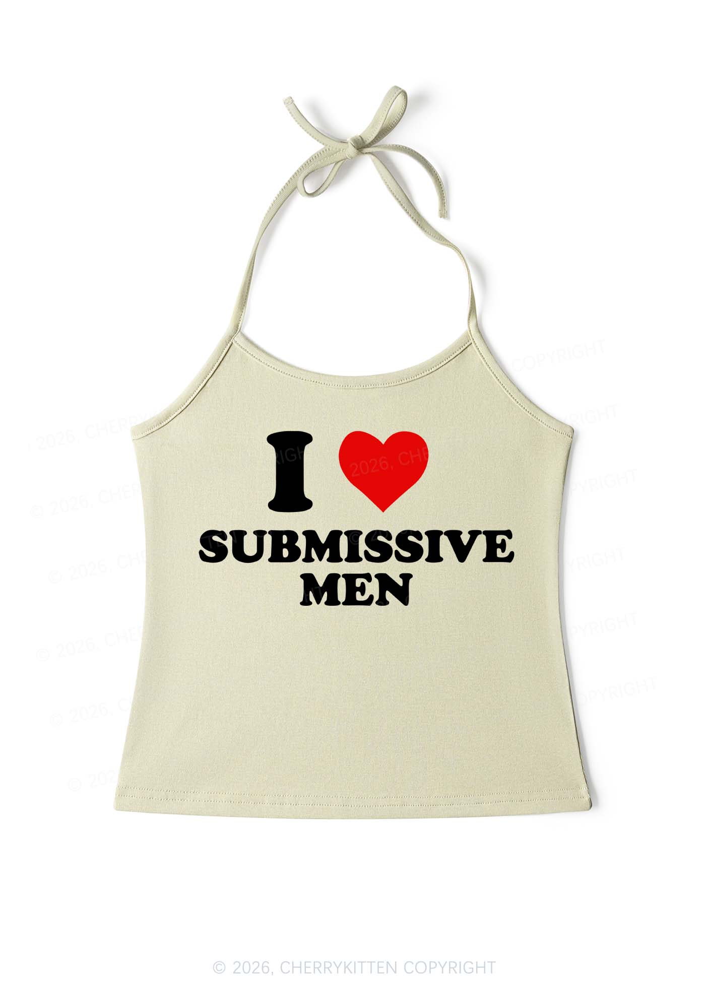 I Love S Men Y2K Halter Neck Cami Cherrykitten - Image 6