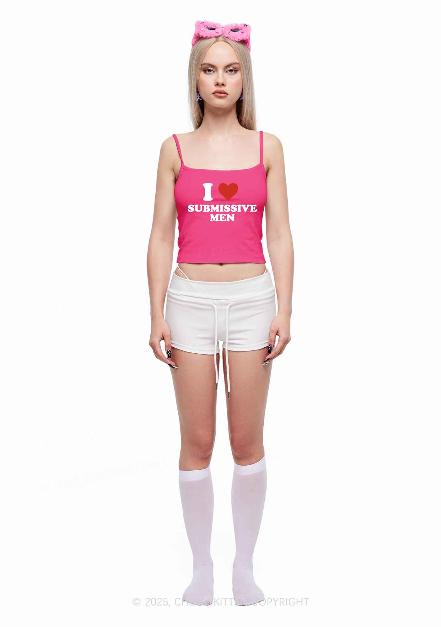 I Love S Men Y2K Spaghetti Strap Cami Cherrykitten - Image 2