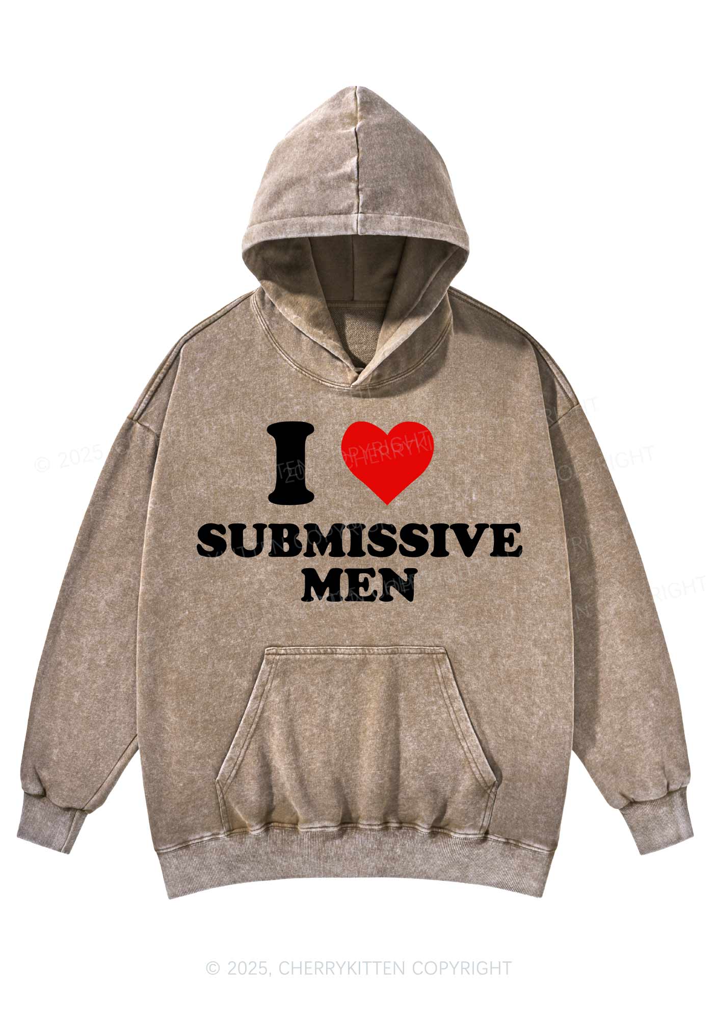 I Love S Men Y2K Washed Hoodie Cherrykitten - Image 4