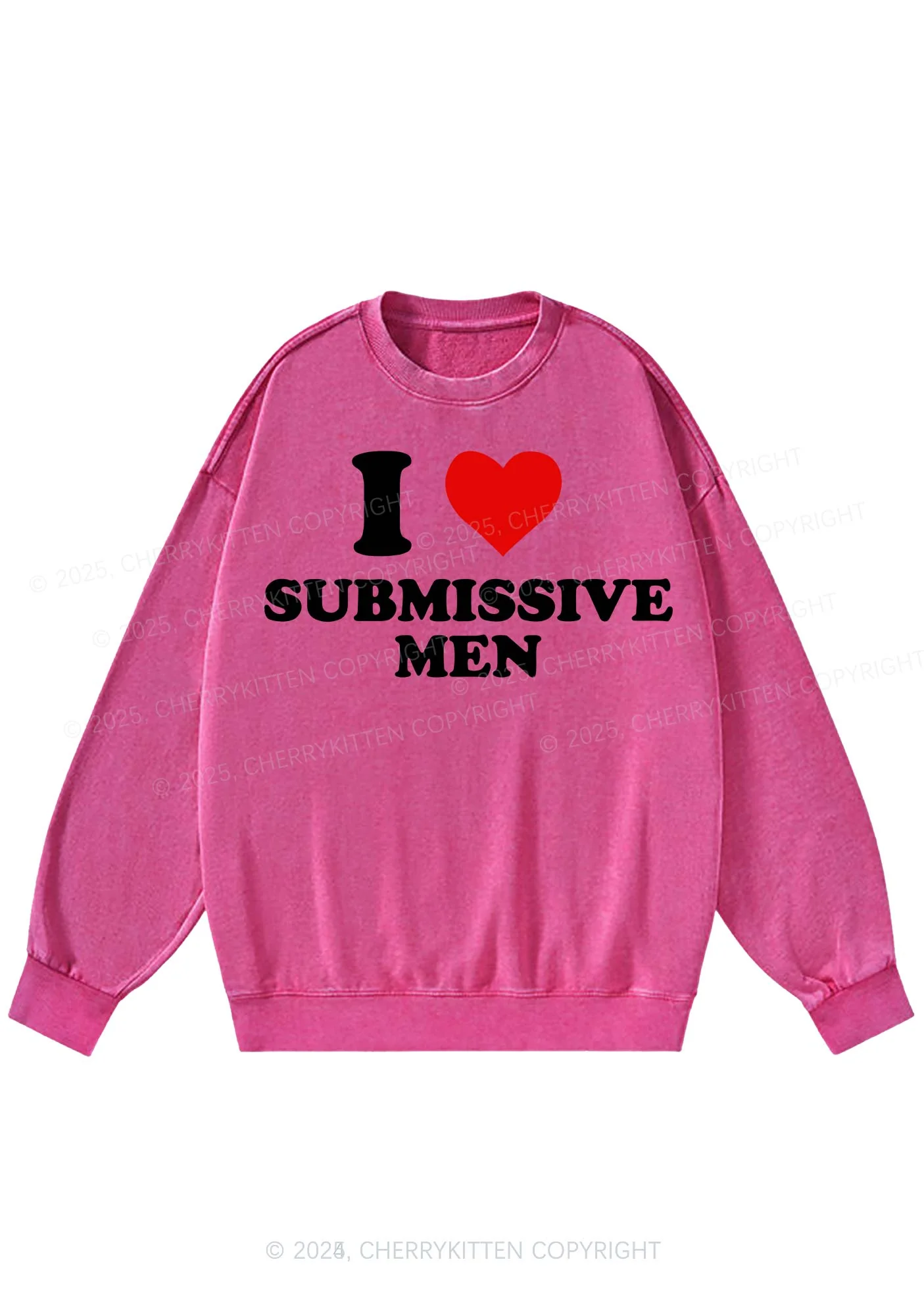 I Love S Men Y2K Washed Sweatshirts Cherrykitten - Image 4