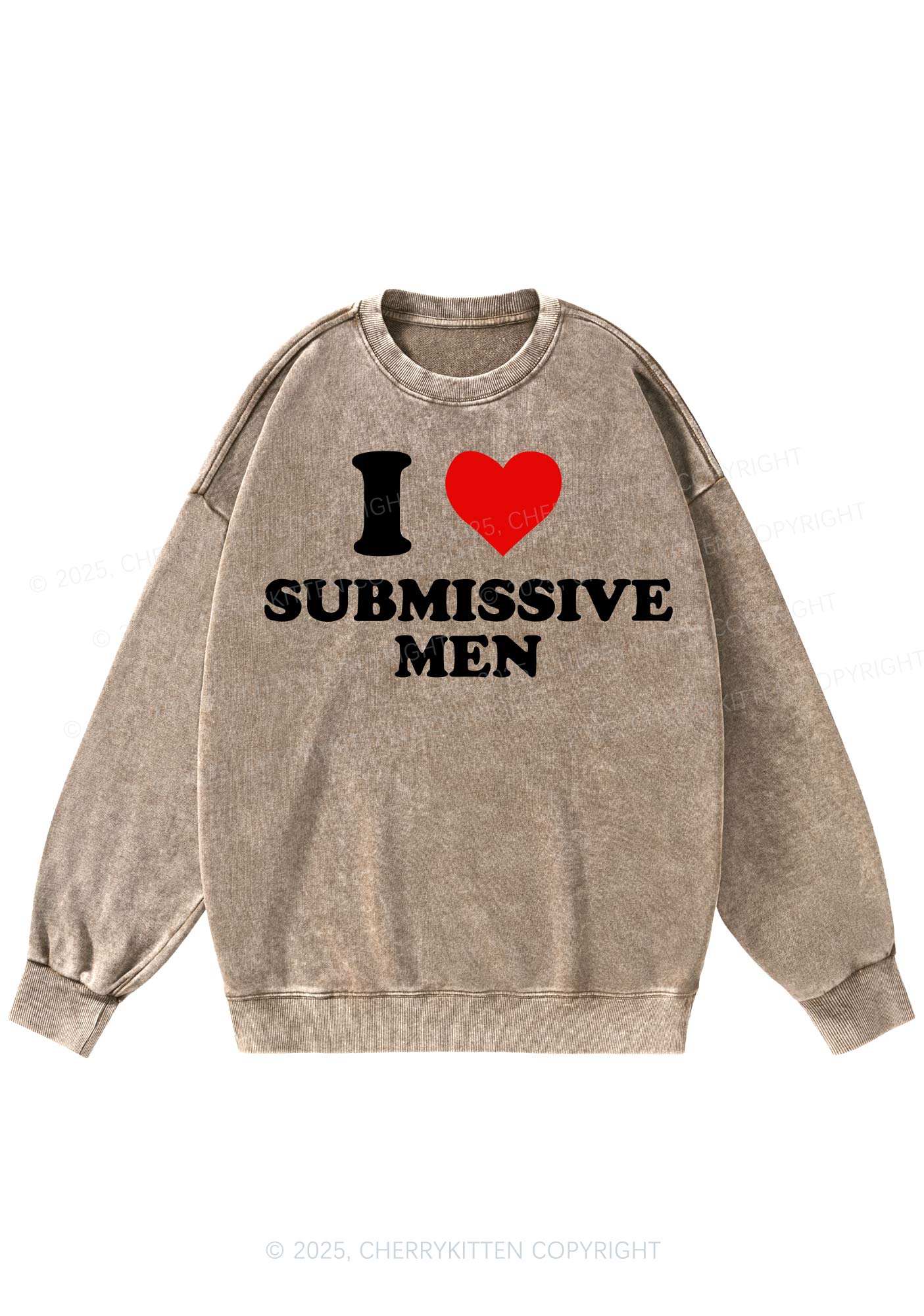 I Love S Men Y2K Washed Sweatshirts Cherrykitten - Image 5