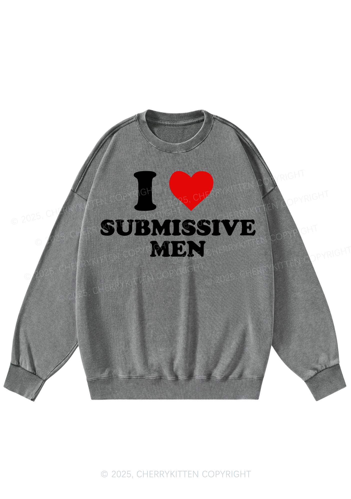 I Love S Men Y2K Washed Sweatshirts Cherrykitten - Image 6