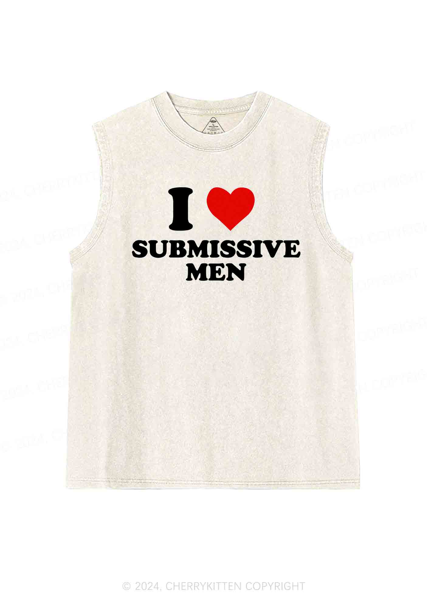 I Love S Men Y2K Washed Tank Cherrykitten - Image 3