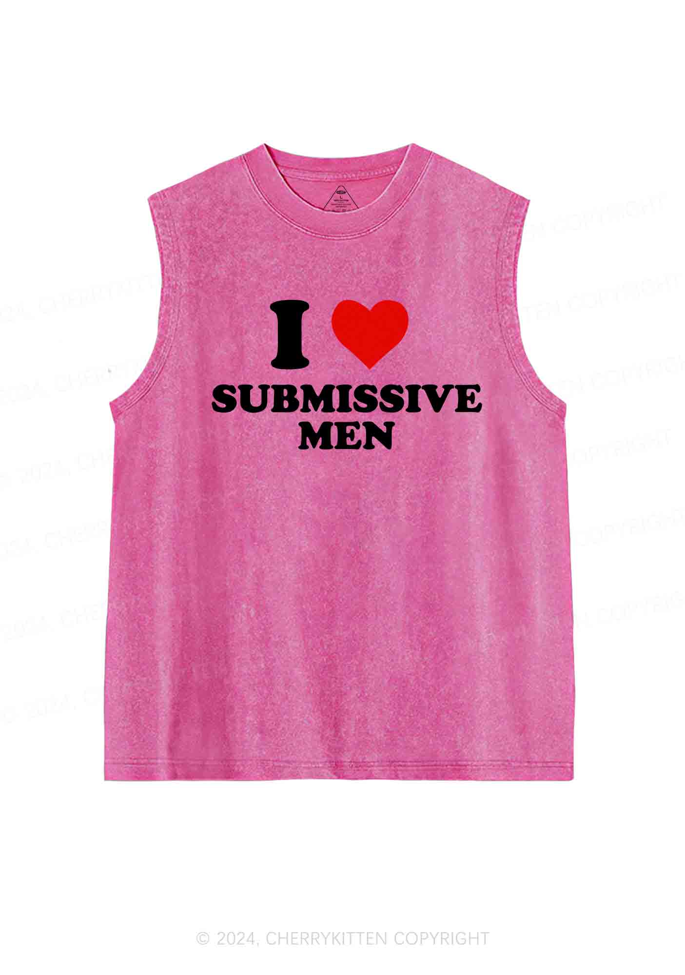 I Love S Men Y2K Washed Tank Cherrykitten - Image 4