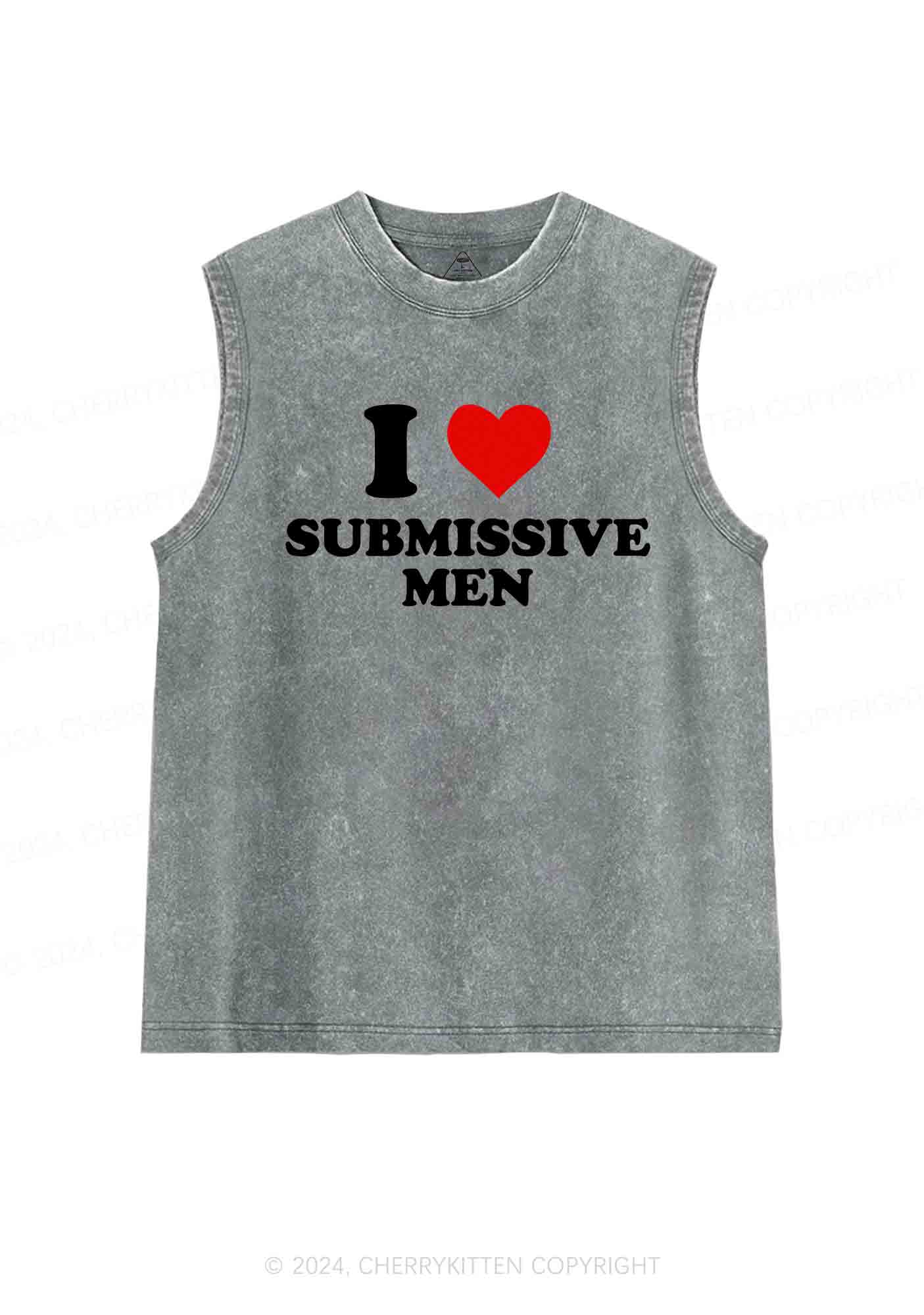 I Love S Men Y2K Washed Tank Cherrykitten - Image 5