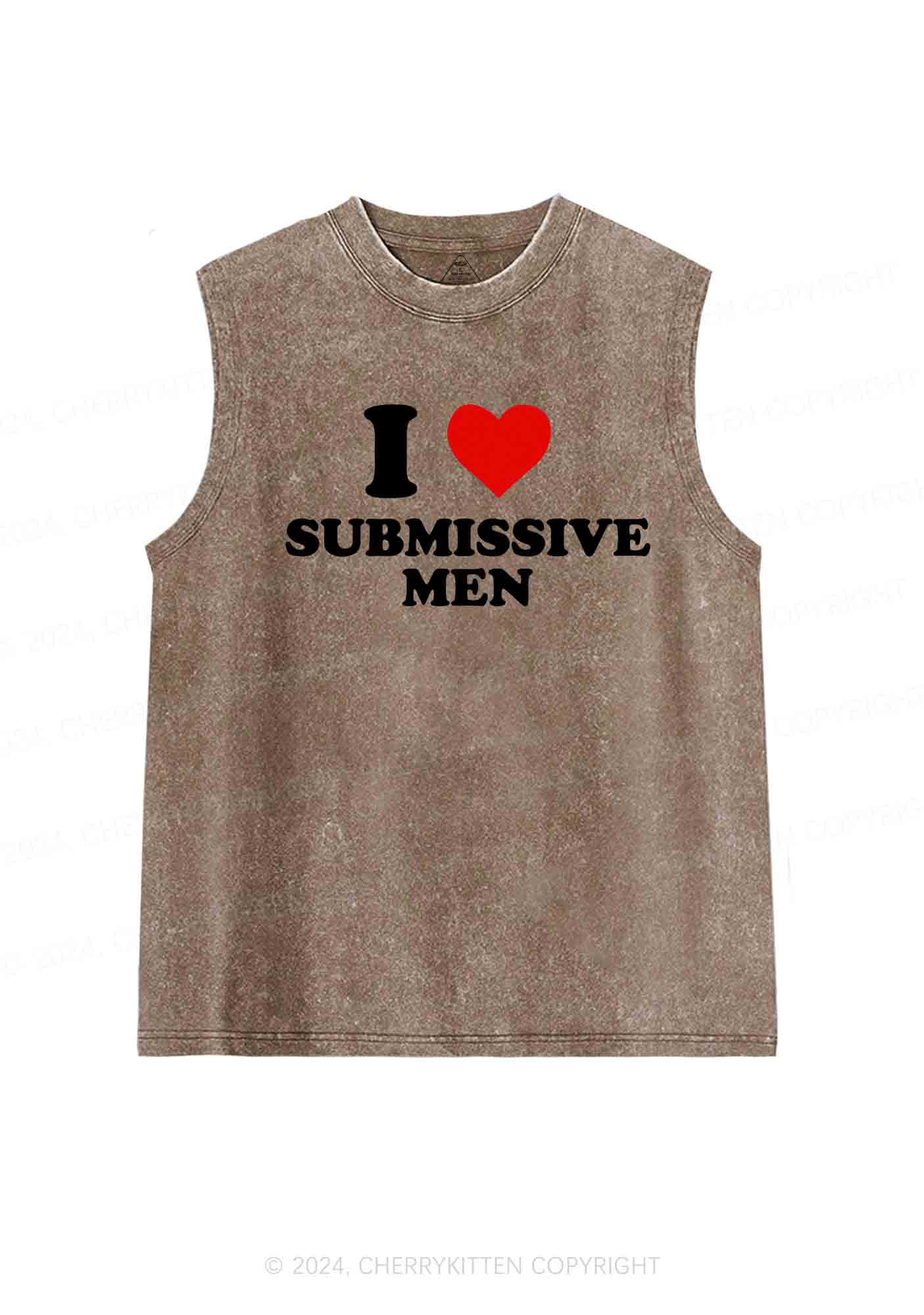 I Love S Men Y2K Washed Tank Cherrykitten - Image 6